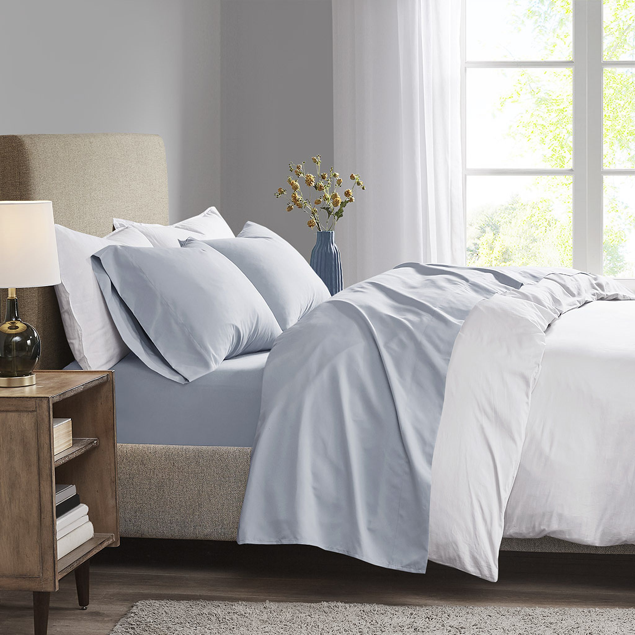 The appearance of 3M Microcell 3 Piece Twin XL Sheet Set In Blue designed by Olliix in the transitional interior design. This blue piece of furniture  was selected by 1StopBedrooms from 3M Microcell Collection to add a touch of cosiness and style into your home. Sku: MP20-2447. Material: Polyester. Bed Size: Twin XL.