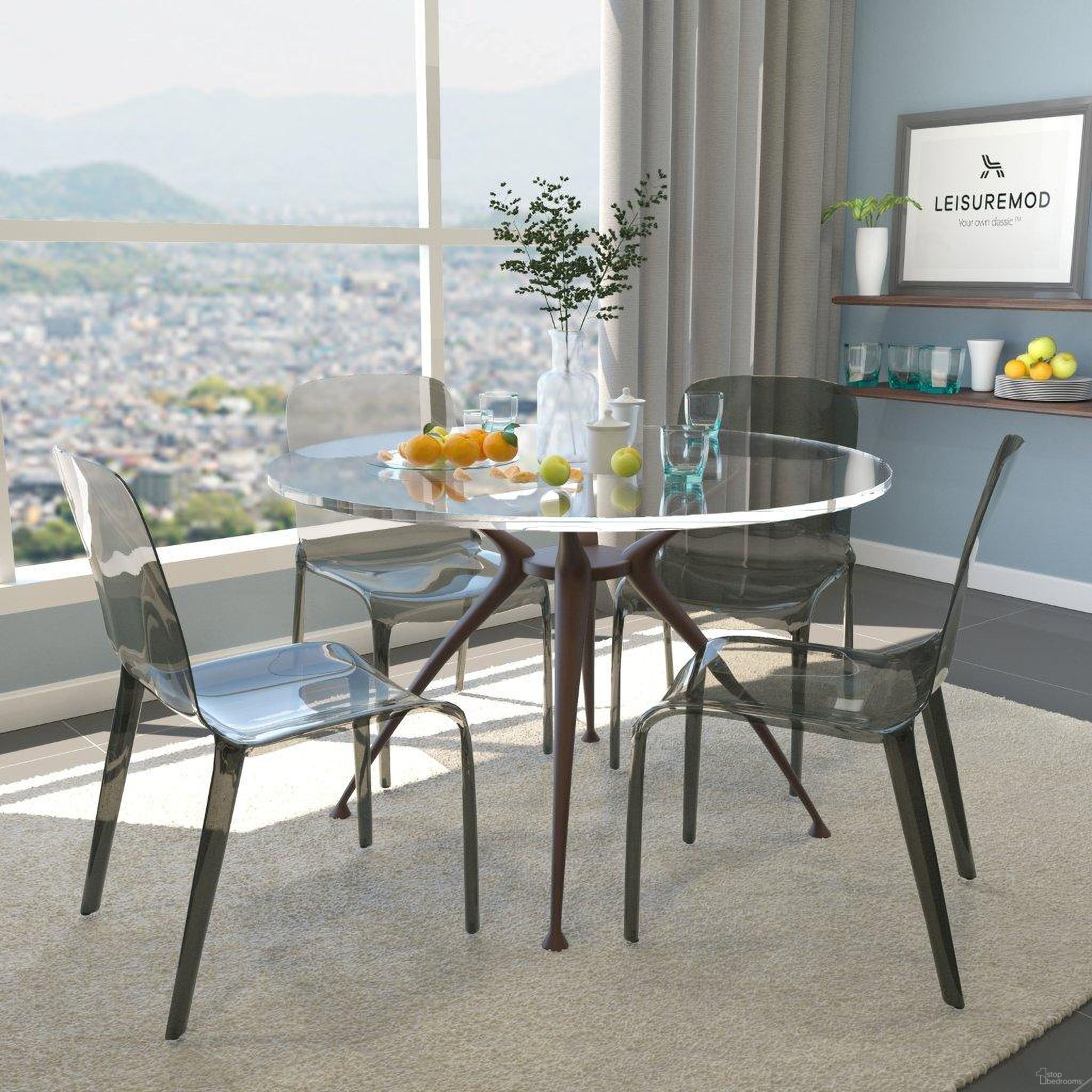 The appearance of 4 LeisureMod Murray Black Dining Chairs designed by LeisureMod in the modern / contemporary interior design. This black piece of furniture was selected by 1StopBedrooms from Murray Collection to add a touch of cosiness and style into your home. Sku: MC20TBL4. Material: Plastic. Chair Type: Side Chair.