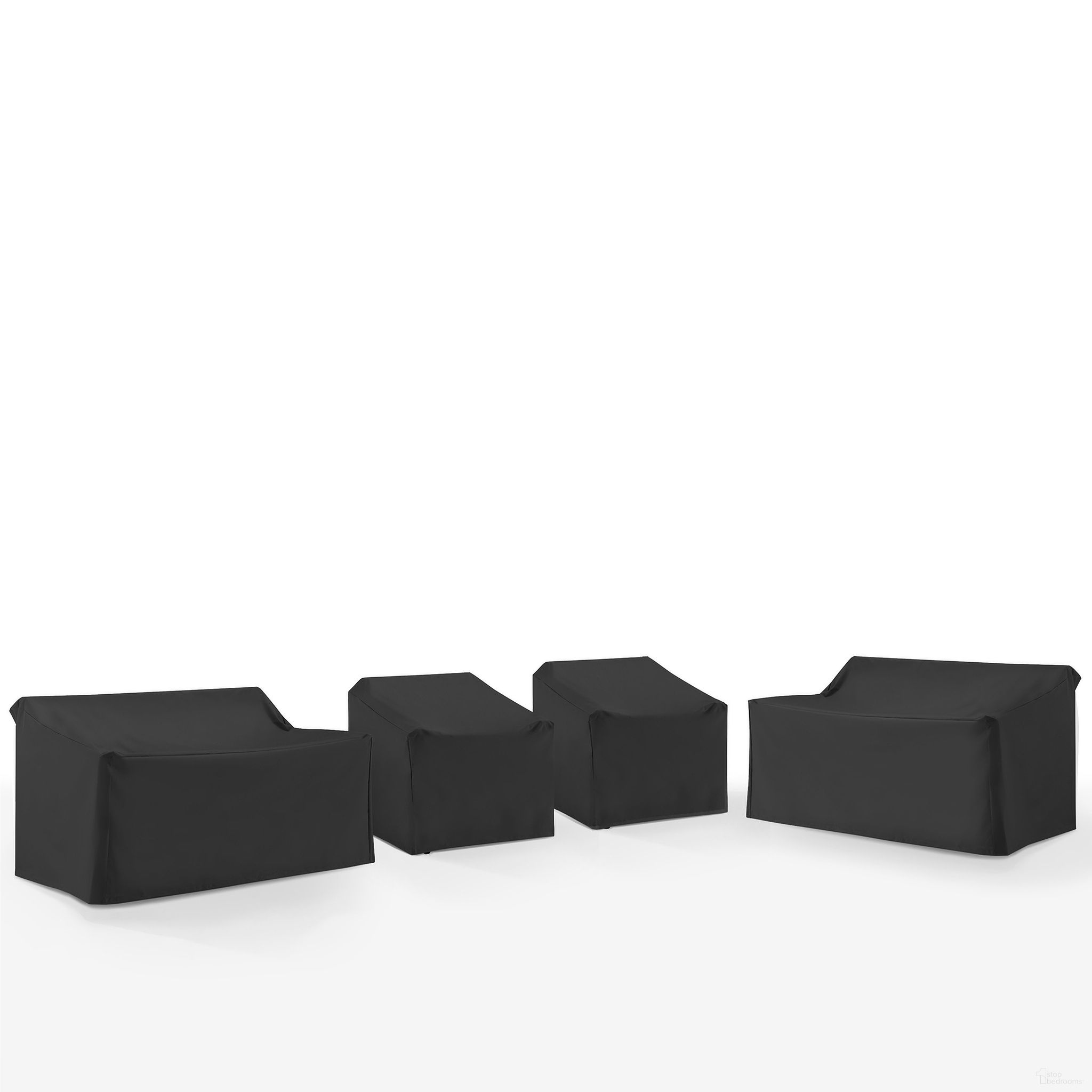 The appearance of 4 Piece Outdoor Sectional Furniture Cover Set In Black designed by Crosley Brands in the modern / contemporary interior design. This black piece of furniture was selected by 1StopBedrooms from Furniture Covers Collection to add a touch of cosiness and style into your home. Sku: CO7501-BK;CO7501-BK;CO7500-BK;CO7500-BK. Material: PVC.