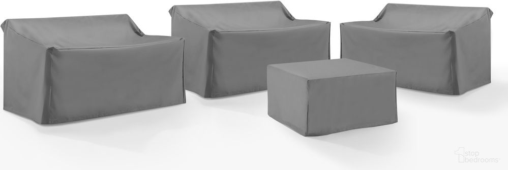 The appearance of 4 Piece Outdoor Sectional Furniture Cover Set In Gray designed by Crosley Brands in the modern / contemporary interior design. This gray piece of furniture was selected by 1StopBedrooms from Furniture Covers Collection to add a touch of cosiness and style into your home. Sku: CO7507-GY;CO7501-GY;CO7501-GY;CO7501-GY. Material: PVC.