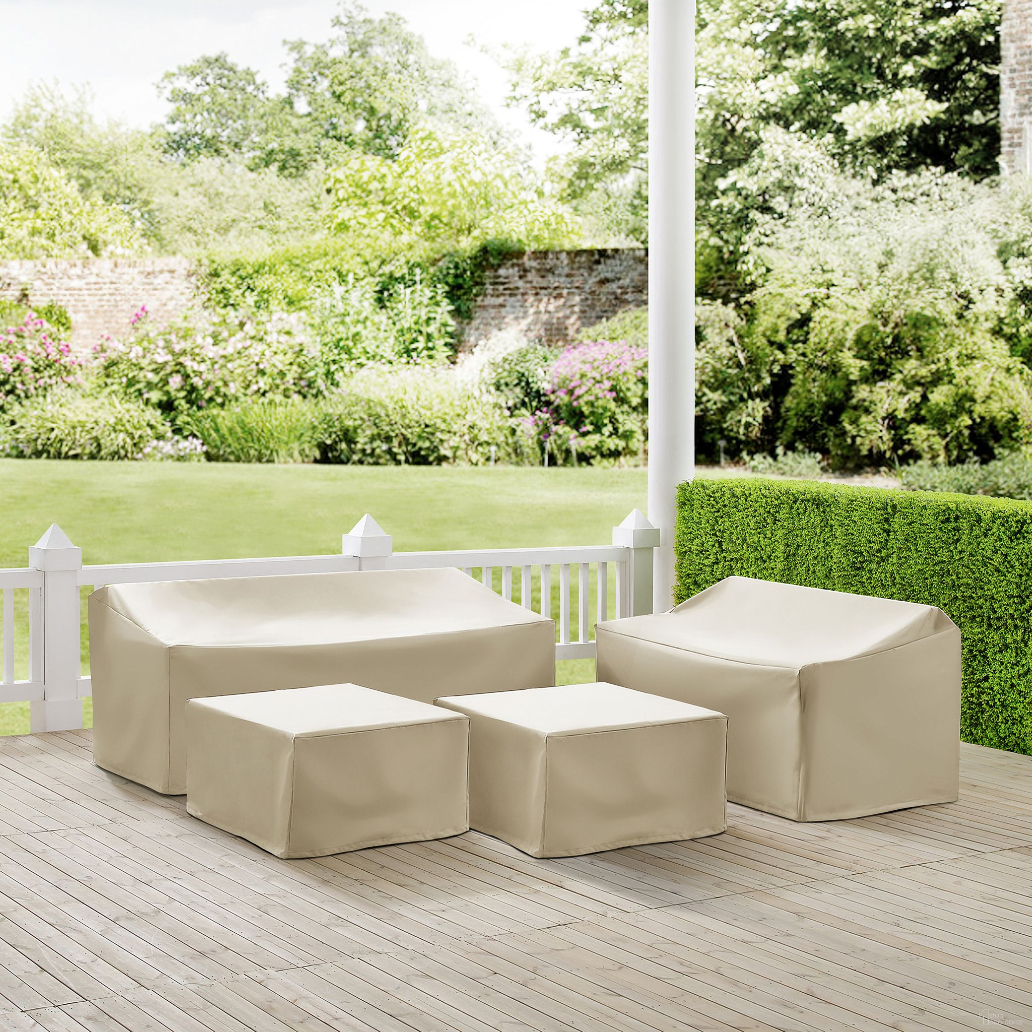 4 Piece Outdoor Sectional Furniture Cover Set In Tan