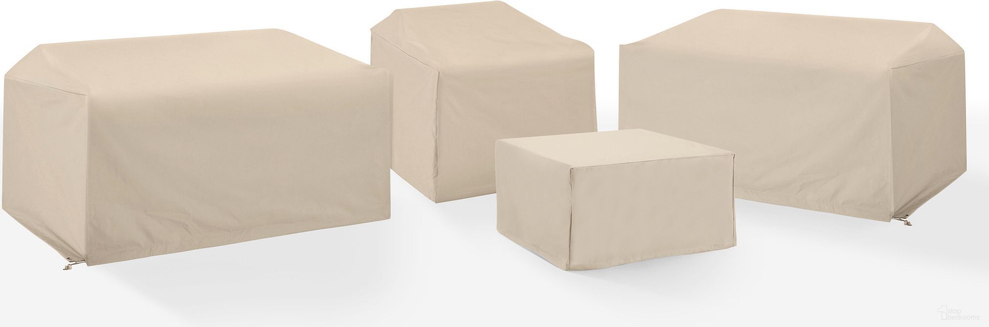 The appearance of 4 Piece Outdoor Sectional Furniture Cover Set In Tan designed by Crosley Brands in the modern / contemporary interior design. This tan piece of furniture  was selected by 1StopBedrooms from Furniture Covers Collection to add a touch of cosiness and style into your home. Sku: CO7507-TA;CO7501-TA;CO7501-TA;CO7500-TA. Material: PVC.