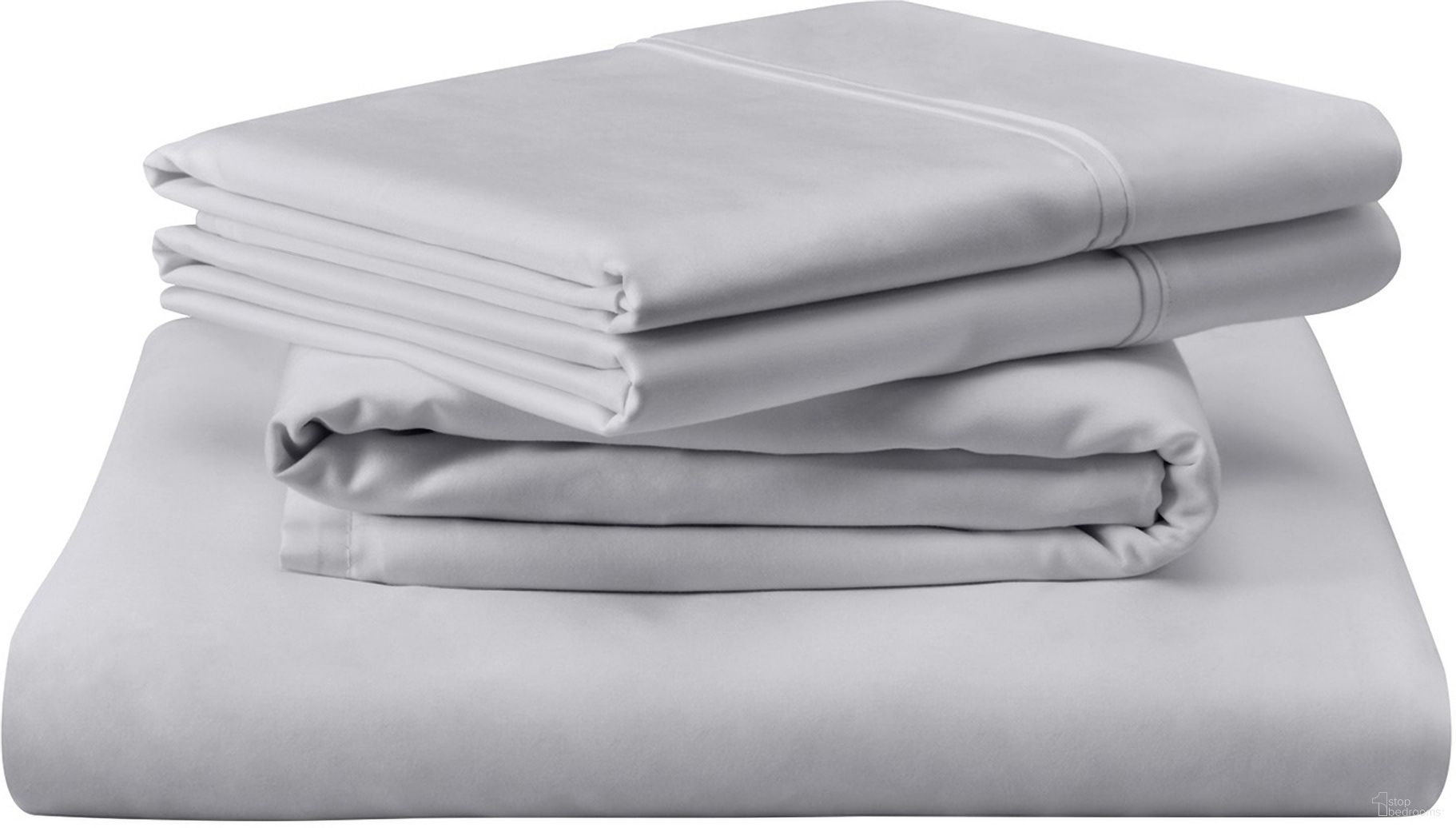 400 Thread Count Egyptian Full Cotton Sheet Set In Silver Mist