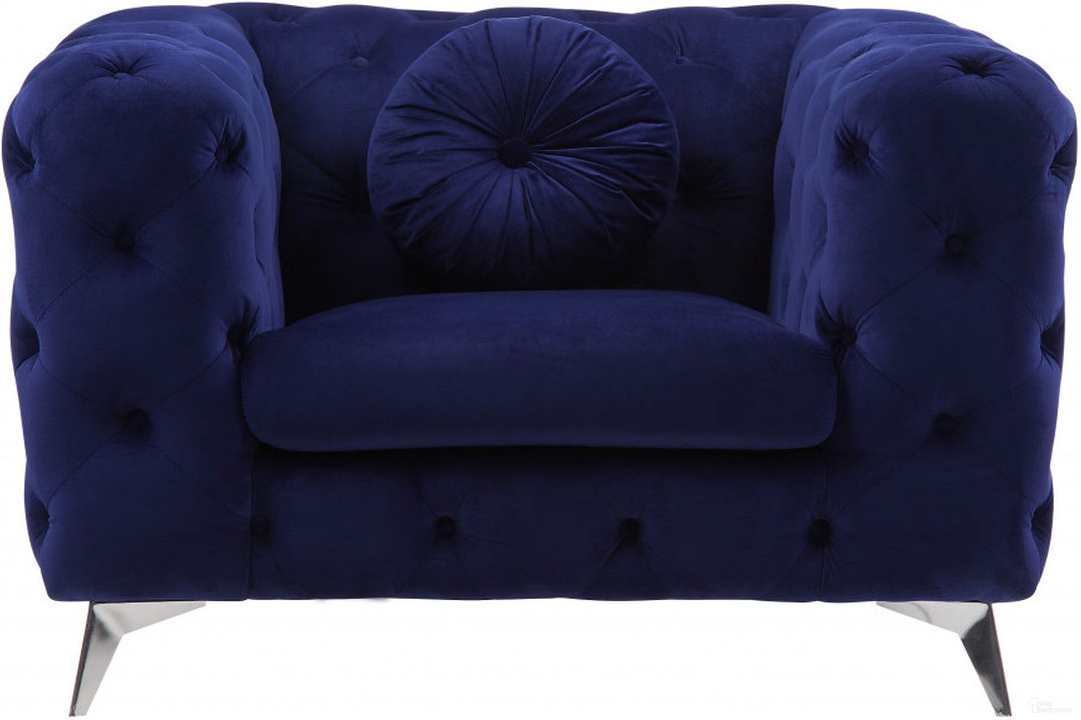 The appearance of 41 Inch Fabric Tufted Arm Chair In Blue and Black designed by Homeroots in the transitional interior design. This blue and black piece of furniture was selected by 1StopBedrooms from to add a touch of cosiness and style into your home. Sku: 515795. Material: Fabric.