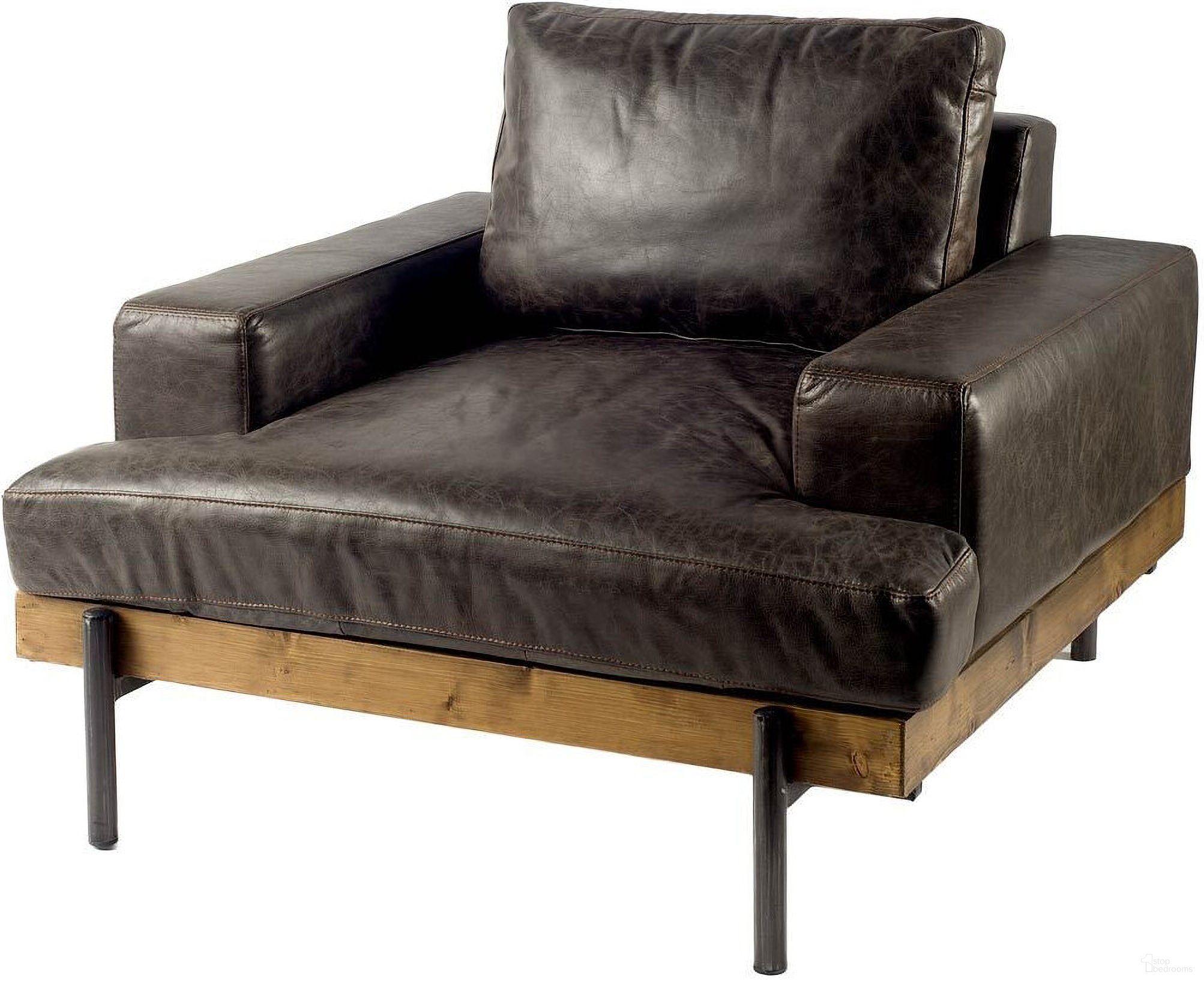 The appearance of 41 Inch Faux Leather Distressed Club Chair In Black designed by Homeroots in the traditional interior design. This black piece of furniture was selected by 1StopBedrooms from to add a touch of cosiness and style into your home. Sku: 376350. Material: Faux Leather.