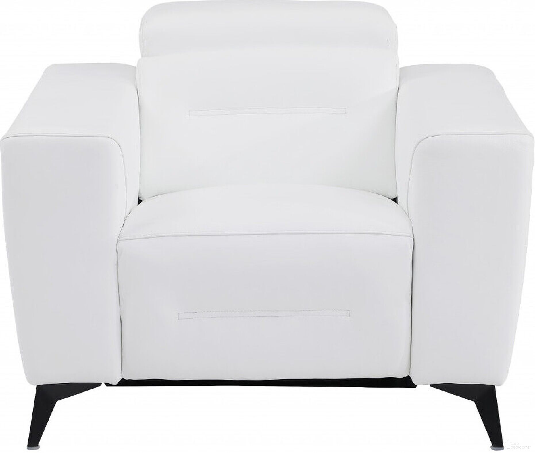 The appearance of 41 Inch Italian Leather Power Recliner Chair In White designed by Homeroots in the modern / contemporary interior design. This white piece of furniture  was selected by 1StopBedrooms from  to add a touch of cosiness and style into your home. Sku: 482250. Material: Genuine Leather.