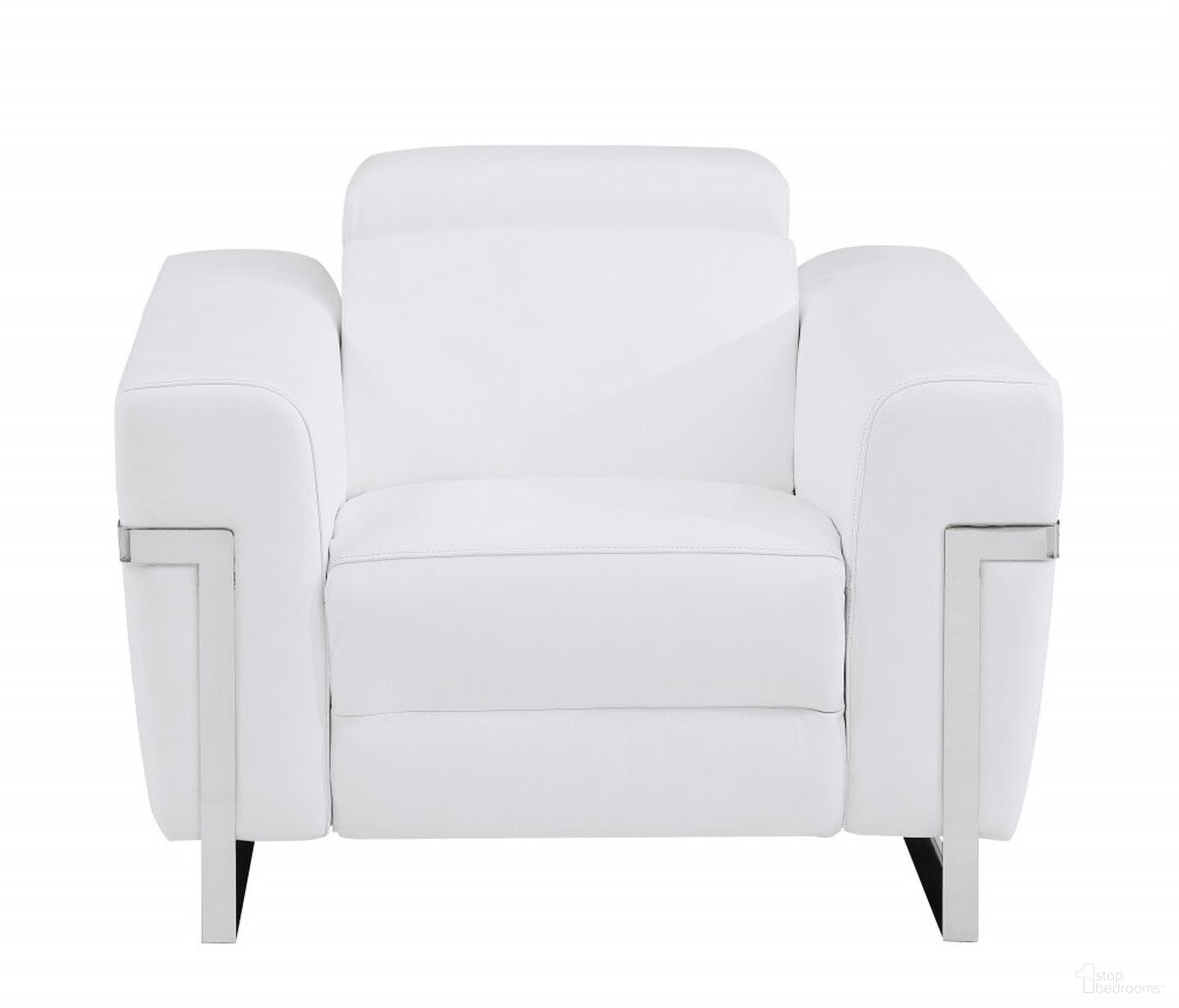 The appearance of 41 Inch Italian Leather Power Recliner Chair In White designed by Homeroots in the modern / contemporary interior design. This white piece of furniture  was selected by 1StopBedrooms from  to add a touch of cosiness and style into your home. Sku: 482247. Material: Genuine Leather.