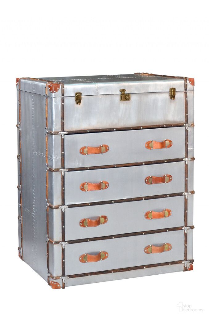The appearance of 42 Inch Aluminum Four Drawer Dresser In Silver designed by Homeroots in the modern / contemporary interior design. This silver piece of furniture was selected by 1StopBedrooms from to add a touch of cosiness and style into your home. Sku: 489196. Material: Aluminum.