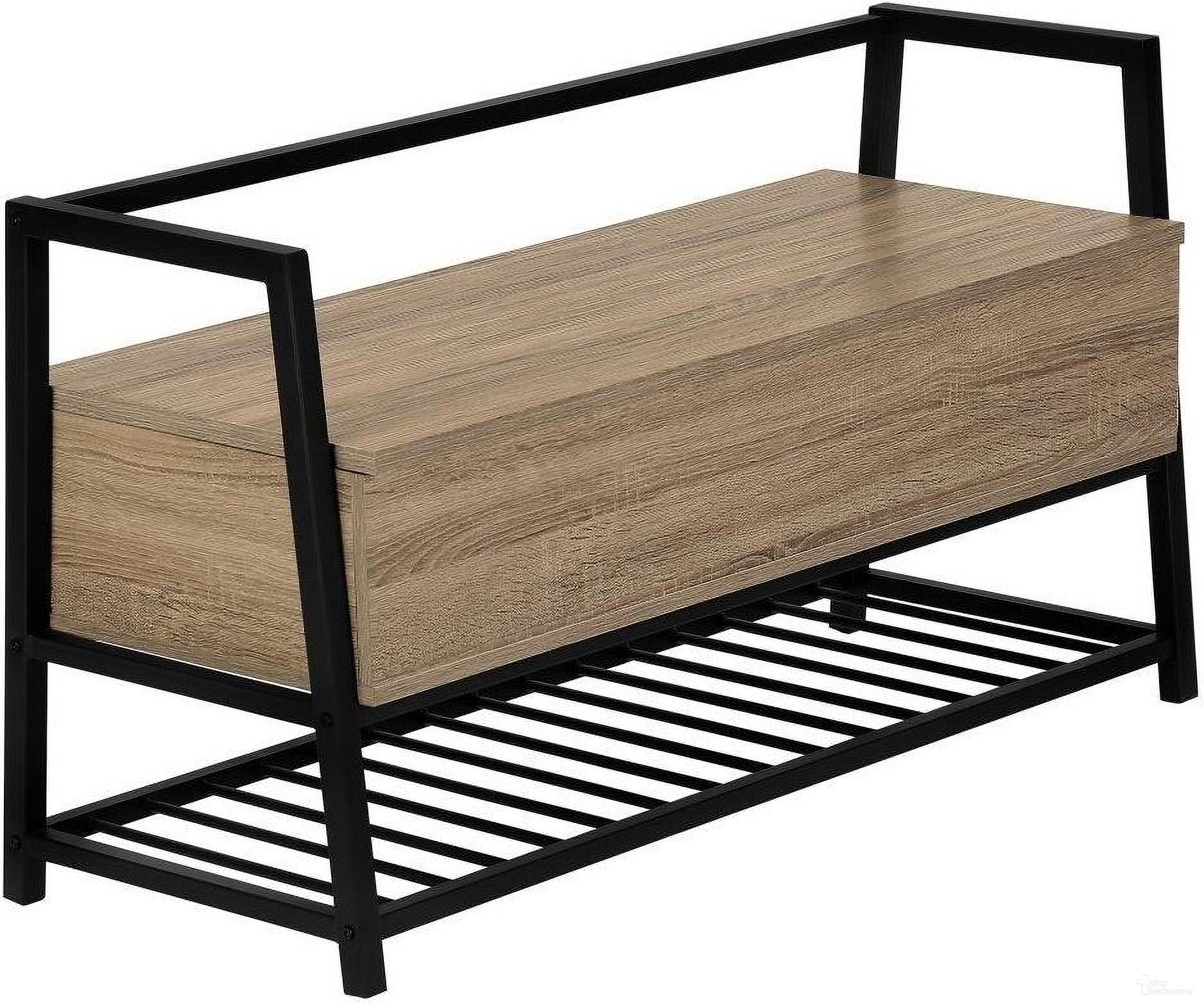 42 Inch Bench In Dark Taupe Storage
