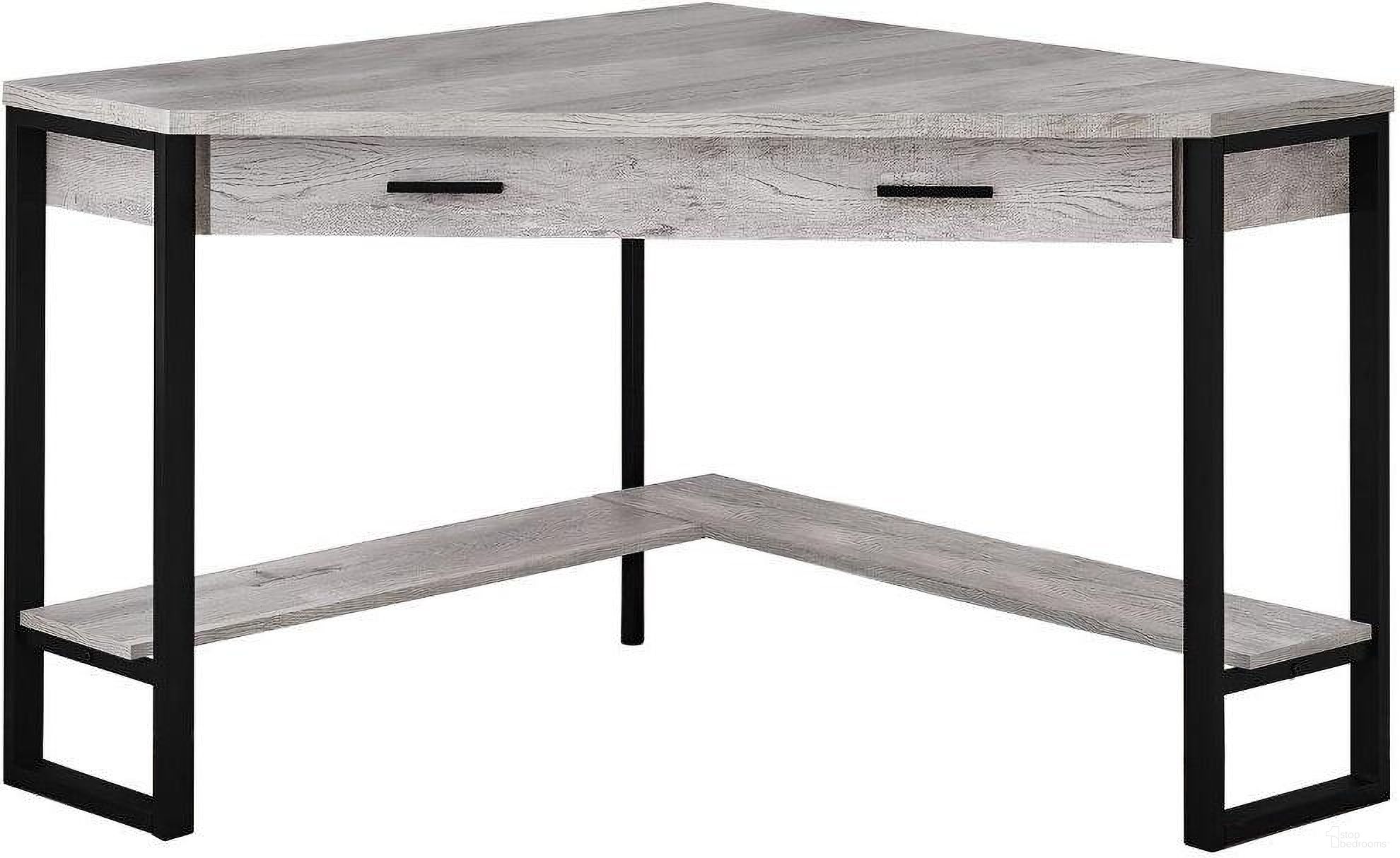 42 Inch Computer Desk In Grey Reclaimed Wood Corner