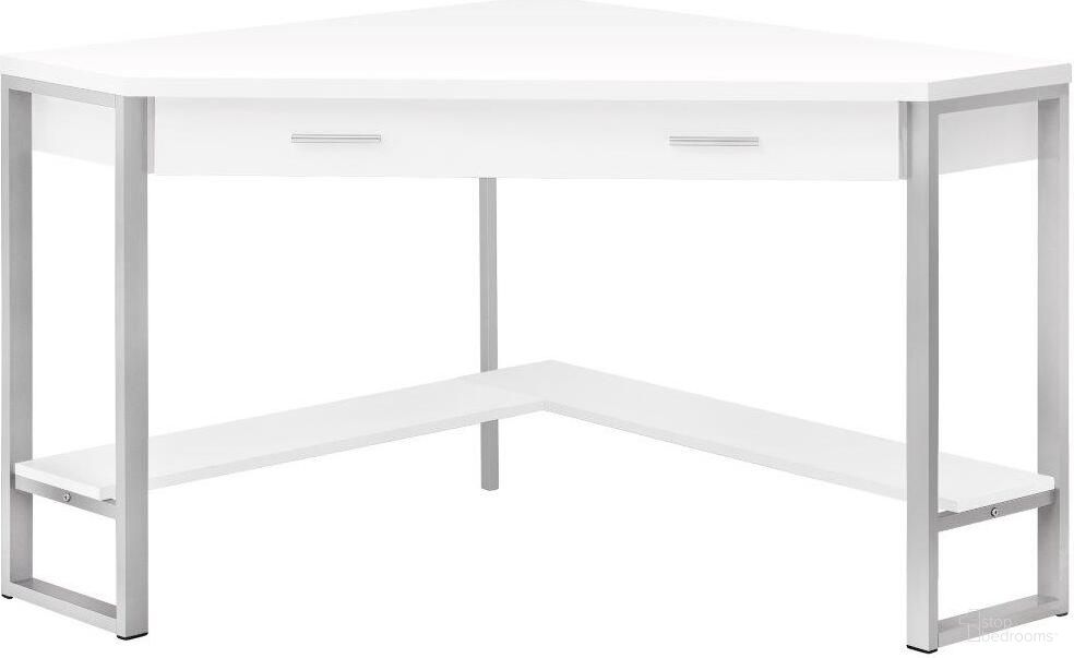 42 Inch Computer Desk In White Corner