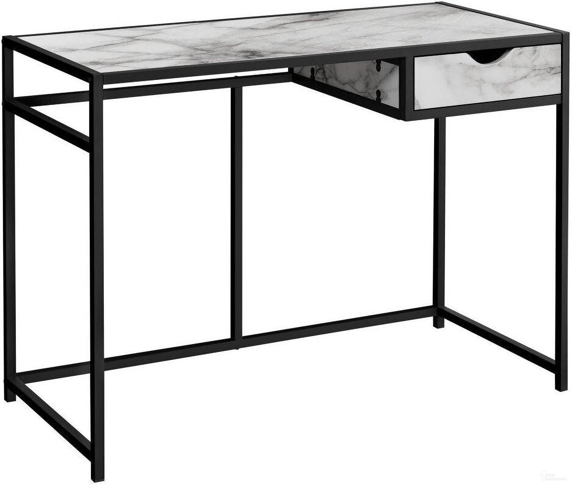 The appearance of 42 Inch Computer Desk In White Marble Look designed by Monarch Specialties in the industrial interior design. This white marble piece of furniture was selected by 1StopBedrooms from to add a touch of cosiness and style into your home. Sku: I 7571. Material: MDF.
