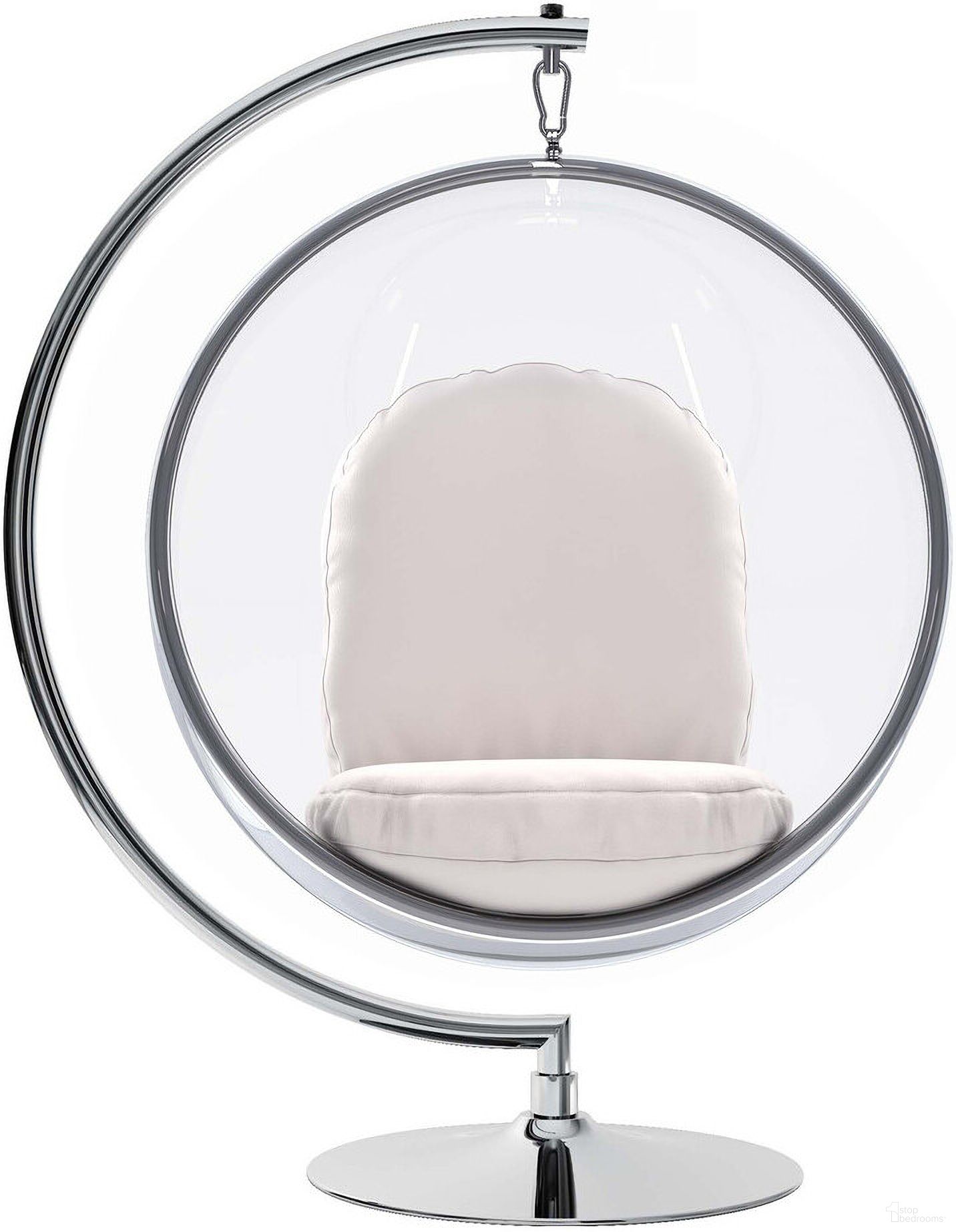 The appearance of 42 Inch Faux Leather Balloon Chair In White and Silver designed by Homeroots in the modern / contemporary interior design. This white and silver piece of furniture was selected by 1StopBedrooms from to add a touch of cosiness and style into your home. Sku: 520610. Material: Faux Leather.
