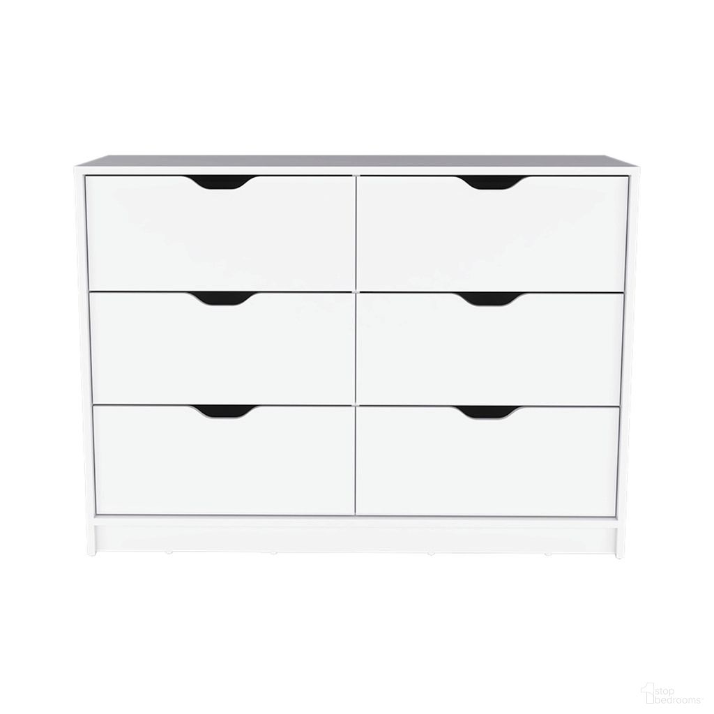 The appearance of 42 Inch Four Drawer Dresser In White designed by Homeroots in the transitional interior design. This white piece of furniture was selected by 1StopBedrooms from to add a touch of cosiness and style into your home. Sku: 524959. Material: Wood.