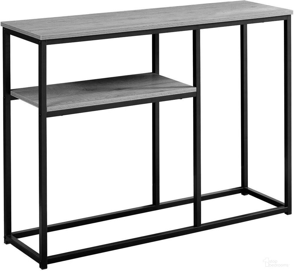 The appearance of 42 Inch Grey Black Metal Hall Console I 3514 designed by Monarch Specialties in the modern / contemporary interior design. This grey piece of furniture was selected by 1StopBedrooms from to add a touch of cosiness and style into your home. Sku: I 3514. Material: MDF.