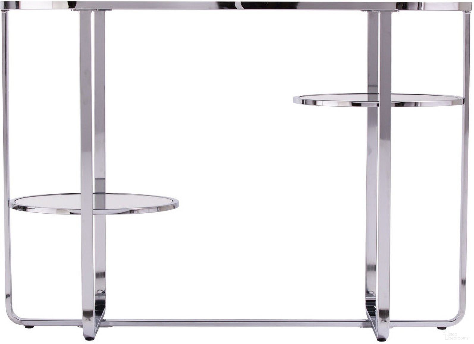 The appearance of 42 Inch Mirrored Glass Oval Cross Leg Console Table with Shelves In Silver designed by Homeroots in the modern / contemporary interior design. This silver piece of furniture was selected by 1StopBedrooms from to add a touch of cosiness and style into your home. Sku: 402388. Material: Mirrored Glass.