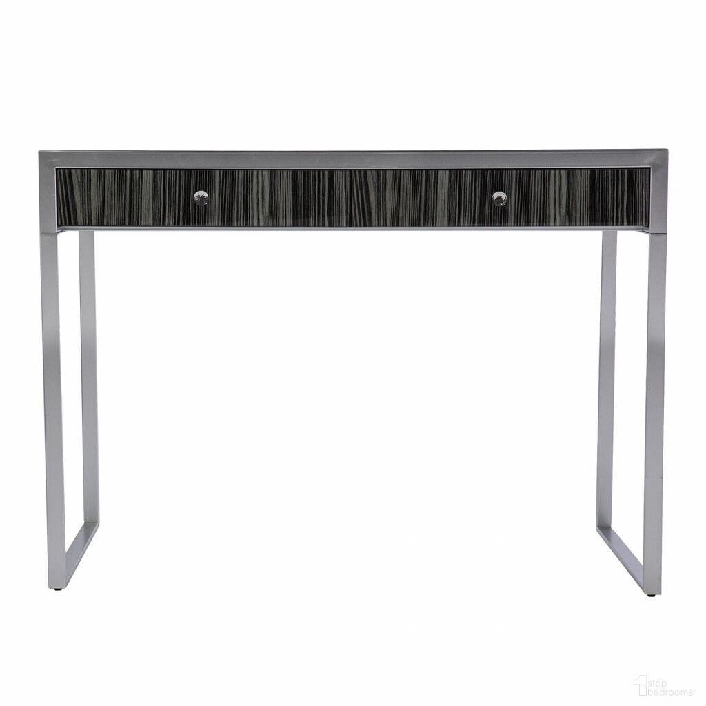 The appearance of 42 Inch Writing Desk with Two Drawers In Silver designed by Homeroots in the modern / contemporary interior design. This silver piece of furniture was selected by 1StopBedrooms from to add a touch of cosiness and style into your home. Sku: 402027. Material: Metal.