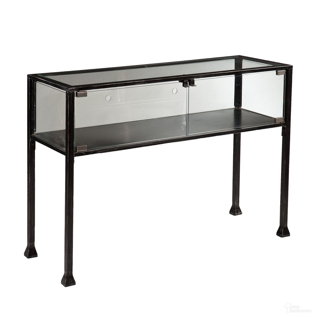 The appearance of 43 Inch Glass Distressed Console Table with Storage In Clear and Black designed by Homeroots in the modern / contemporary interior design. This clear/black piece of furniture was selected by 1StopBedrooms from to add a touch of cosiness and style into your home. Sku: 402396. Material: Glass.
