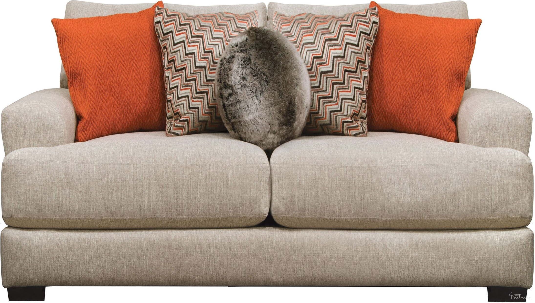 The appearance of Ava Cashew Loveseat With USB Port designed by Jackson in the transitional interior design. This beige piece of furniture  was selected by 1StopBedrooms from Ava Collection to add a touch of cosiness and style into your home. Sku: 449826179636287024. Material: Polyester.