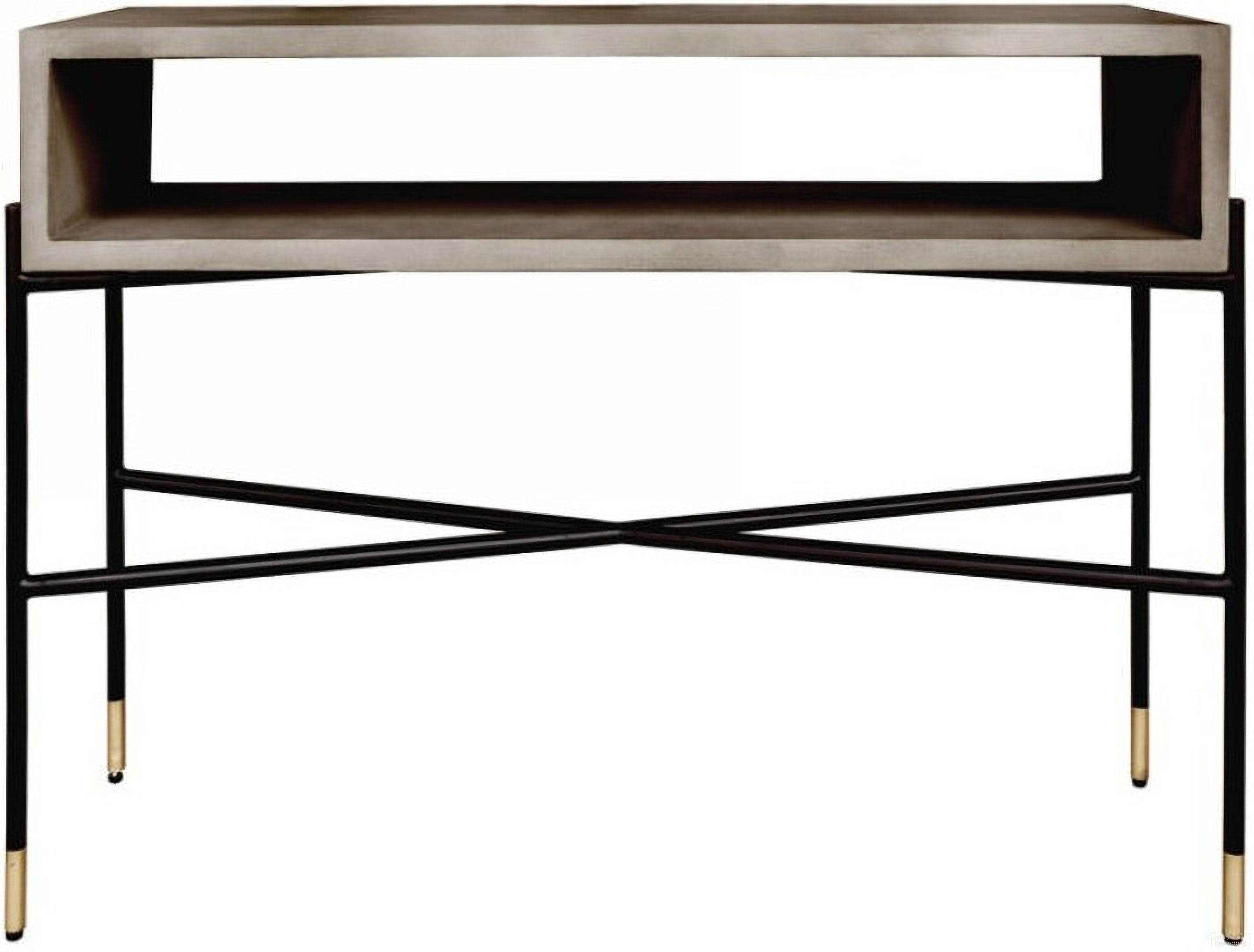 The appearance of 45 Inch Concrete Console Table with Shelves In Gray and Black designed by Homeroots in the modern / contemporary interior design. This gray and black piece of furniture was selected by 1StopBedrooms from to add a touch of cosiness and style into your home. Sku: 482241. Material: Stone.