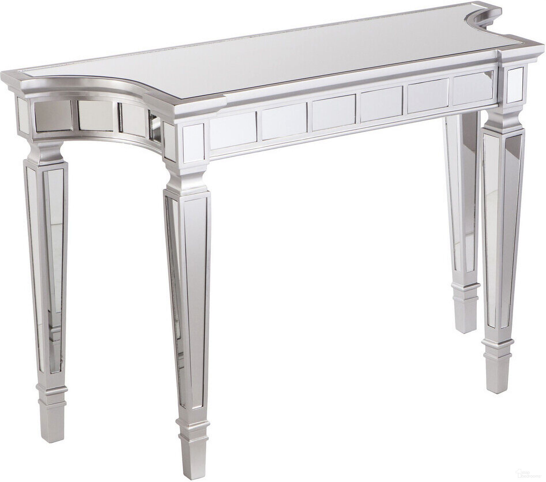 The appearance of 45 Inch Mirrored Glass Free Form Console Table In Silver designed by Homeroots in the modern / contemporary interior design. This silver piece of furniture was selected by 1StopBedrooms from to add a touch of cosiness and style into your home. Sku: 402400. Material: Mirrored Glass.