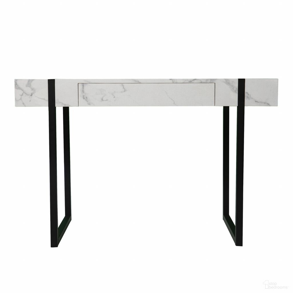 45 Inch Writing Desk In White and Black