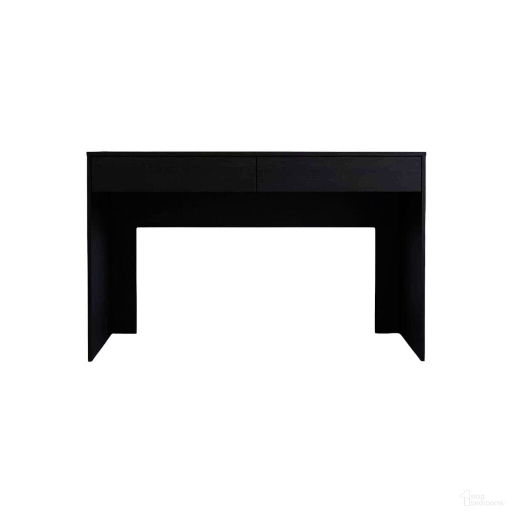 47 Inch Computer Desk with Two Drawers In Black