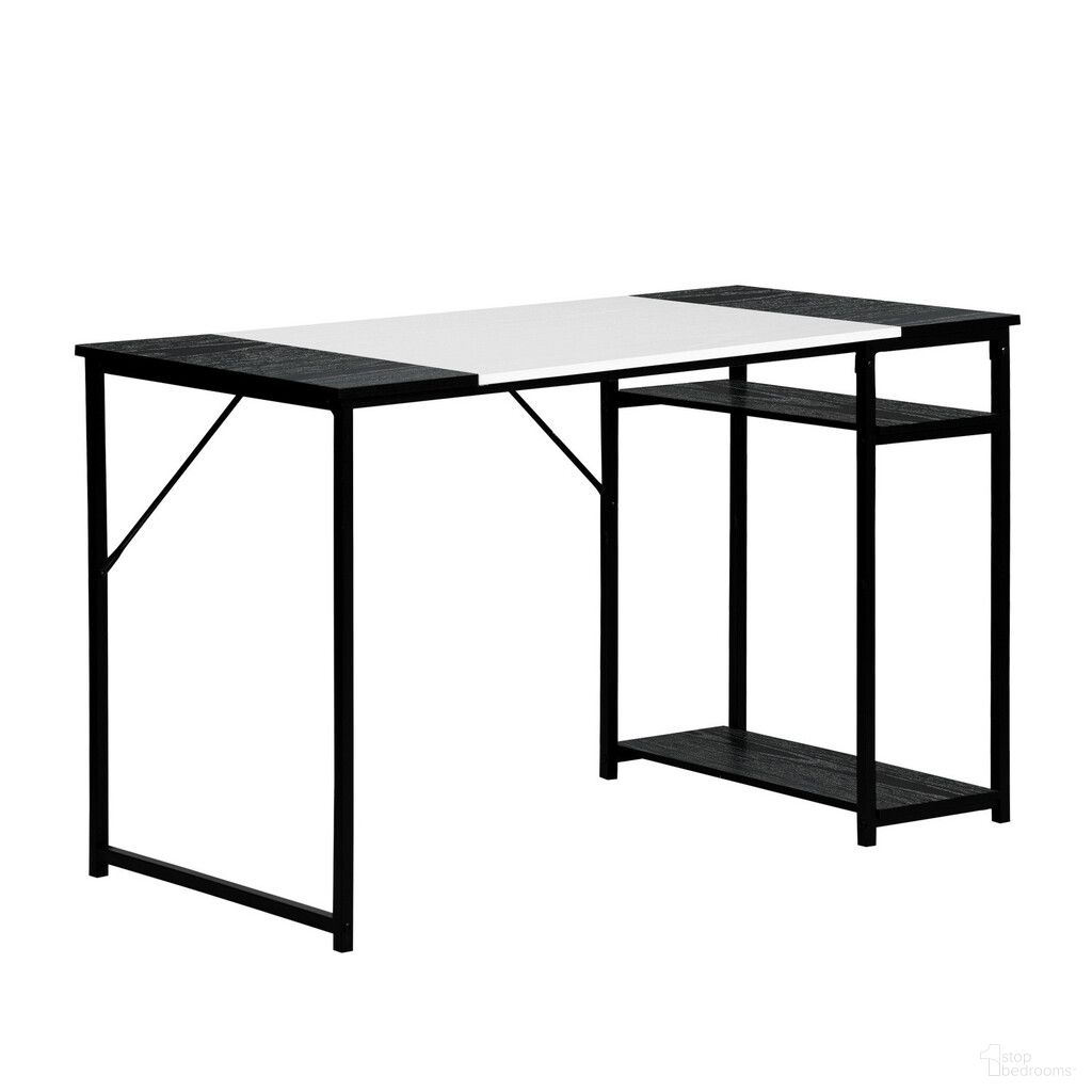 The appearance of 47 Inch Wood and Metal H-Shape Computer Desk In Black and White designed by Homeroots in the modern / contemporary interior design. This black and white piece of furniture was selected by 1StopBedrooms from to add a touch of cosiness and style into your home. Sku: 568050. Material: Wood.