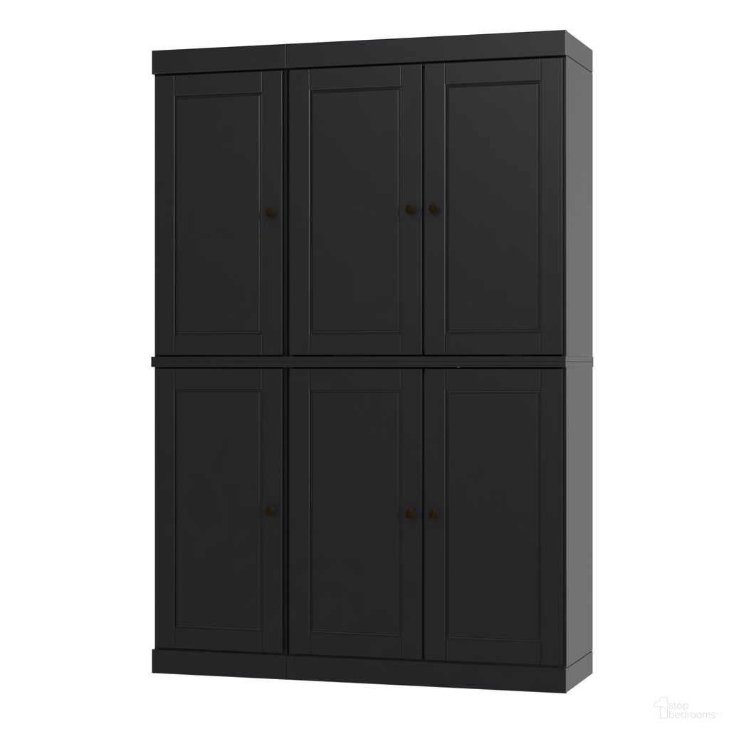 The appearance of 48.5 Inch Pantry Cabinet with Raised Panel Doors and 2-Drawers In Black designed by Palace Imports in the modern / contemporary interior design. This black piece of furniture was selected by 1StopBedrooms from to add a touch of cosiness and style into your home. Sku: 9527. Material: Solid Pine Wood.
