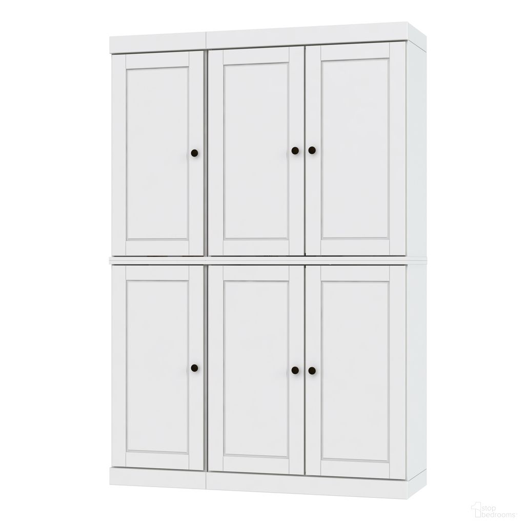 The appearance of 48.5 Inch Pantry Cabinet with Raised Panel Doors and 2-Drawers In White designed by Palace Imports in the modern / contemporary interior design. This white piece of furniture was selected by 1StopBedrooms from to add a touch of cosiness and style into your home. Sku: 9521. Material: Solid Pine Wood.
