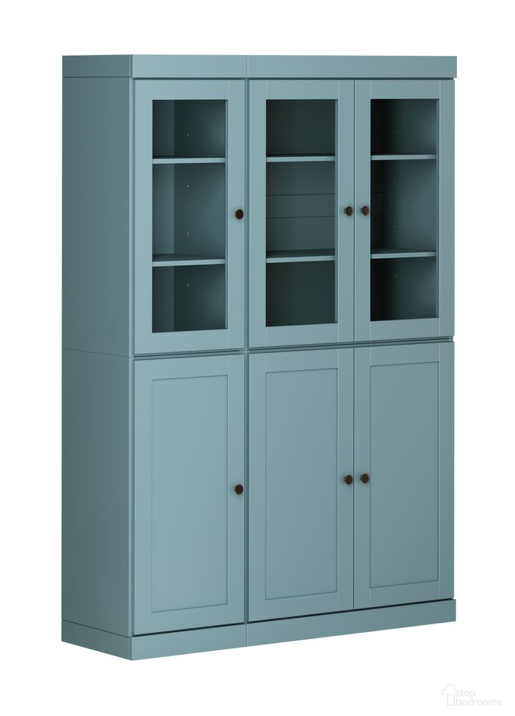 48.5 Inch Pantry Cabinet with Shaker and 2-Drawers In Aqua
