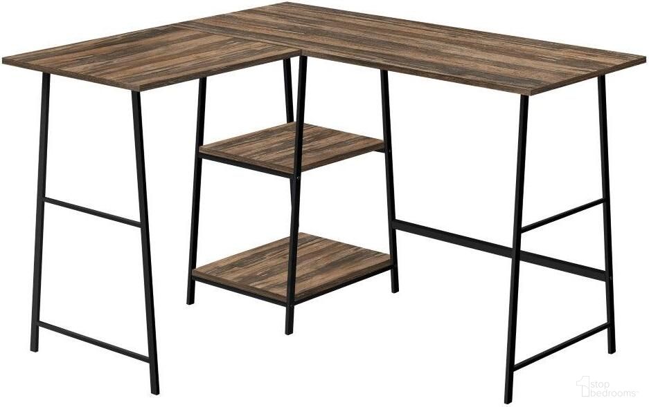 The appearance of 48 Inch And Brown Reclaimed And Black Metal Corner Compter Desk designed by Monarch Specialties in the modern / contemporary interior design. This brown piece of furniture was selected by 1StopBedrooms from to add a touch of cosiness and style into your home. Sku: I 7593. Material: Metal.