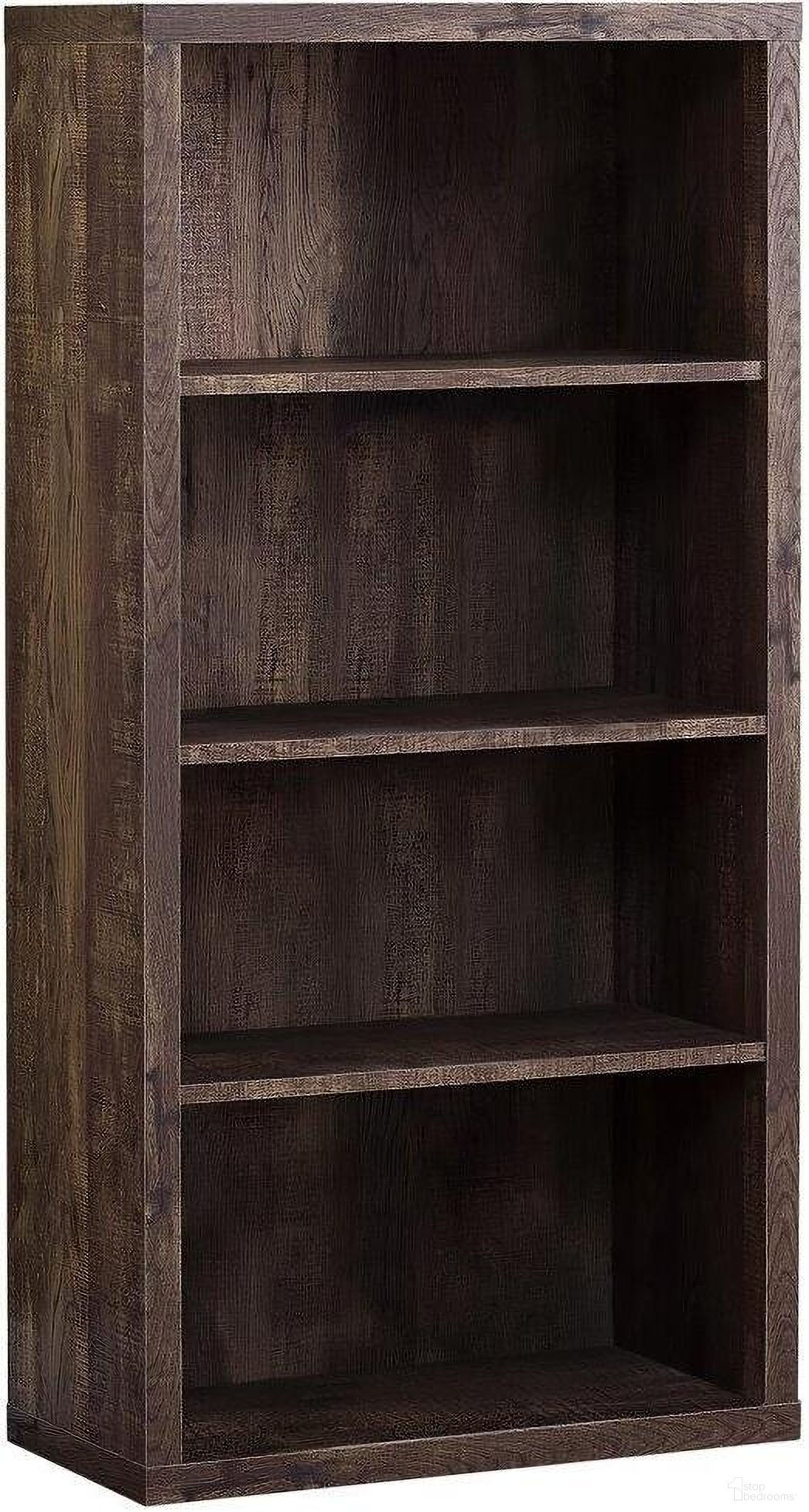 The appearance of 48 Inch Bookcase In Brown Reclaimed Wood Look With Adjustable Shelves designed by Monarch Specialties in the modern / contemporary interior design. This brown piece of furniture  was selected by 1StopBedrooms from  to add a touch of cosiness and style into your home. Sku: I 7404. Material: MDF.
