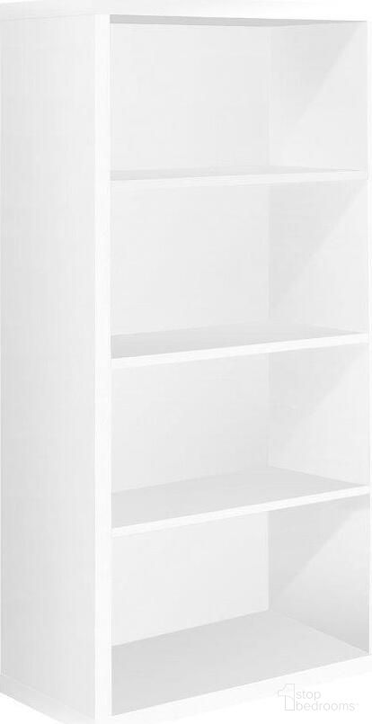 The appearance of 48 Inch Bookcase In White With Adjustable Shelves designed by Monarch Specialties in the modern / contemporary interior design. This white piece of furniture  was selected by 1StopBedrooms from  to add a touch of cosiness and style into your home. Sku: I 7059. Material: MDF.