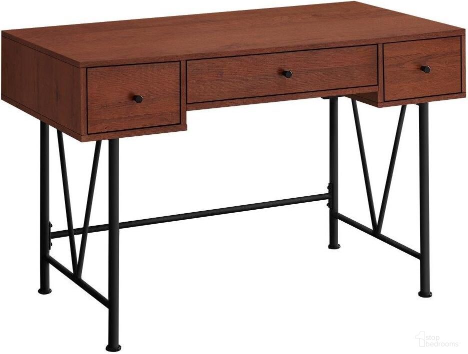 The appearance of 48 Inch Cherry And Black Metal Computer Desk designed by Monarch Specialties in the modern / contemporary interior design. This cherry piece of furniture was selected by 1StopBedrooms from to add a touch of cosiness and style into your home. Sku: I 7671. Material: Metal.