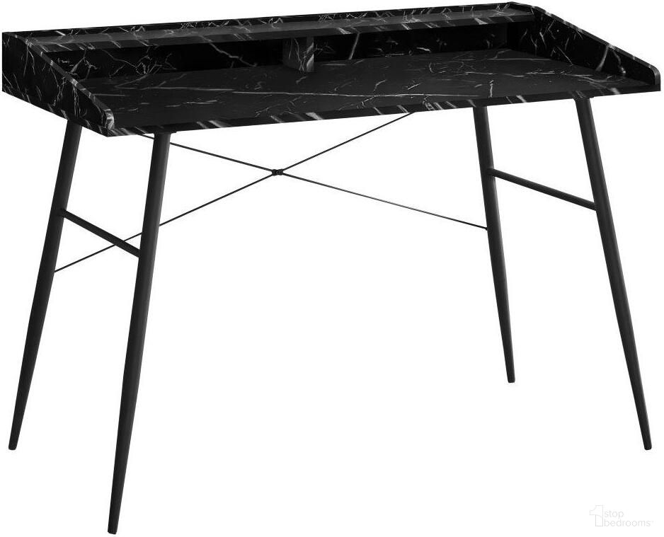 The appearance of 48 Inch Computer Desk In Black Marble Look I 7542 designed by Monarch Specialties in the modern / contemporary interior design. This black marble piece of furniture was selected by 1StopBedrooms from to add a touch of cosiness and style into your home. Sku: I 7542. Material: Metal.