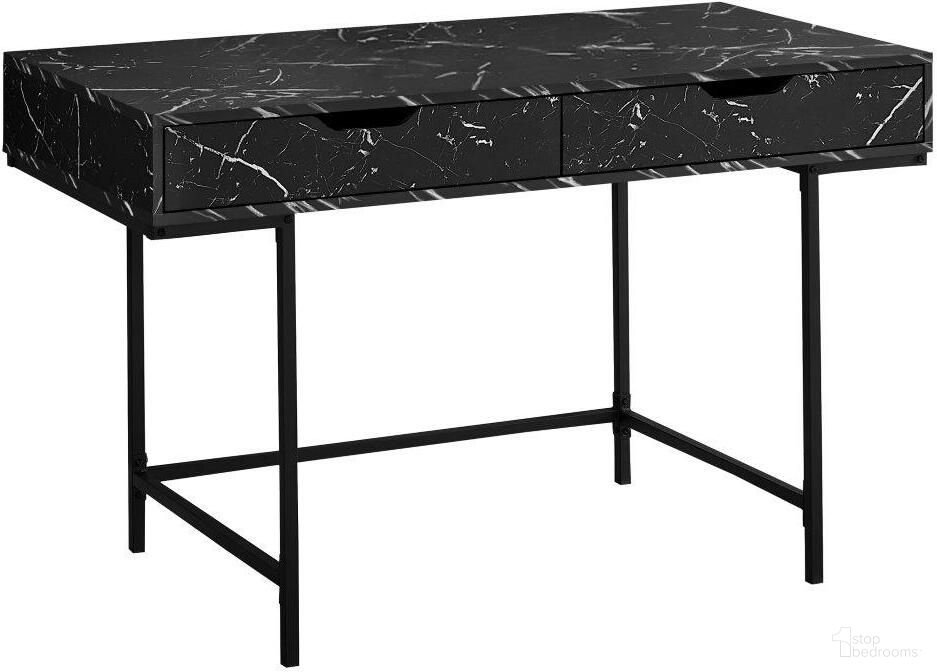48 Inch Computer Desk In Black Marble Look I 7552