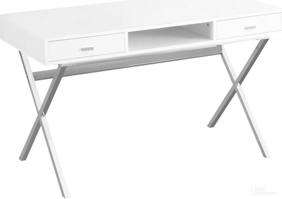 48 Inch Computer Desk In Glossy White I 7211