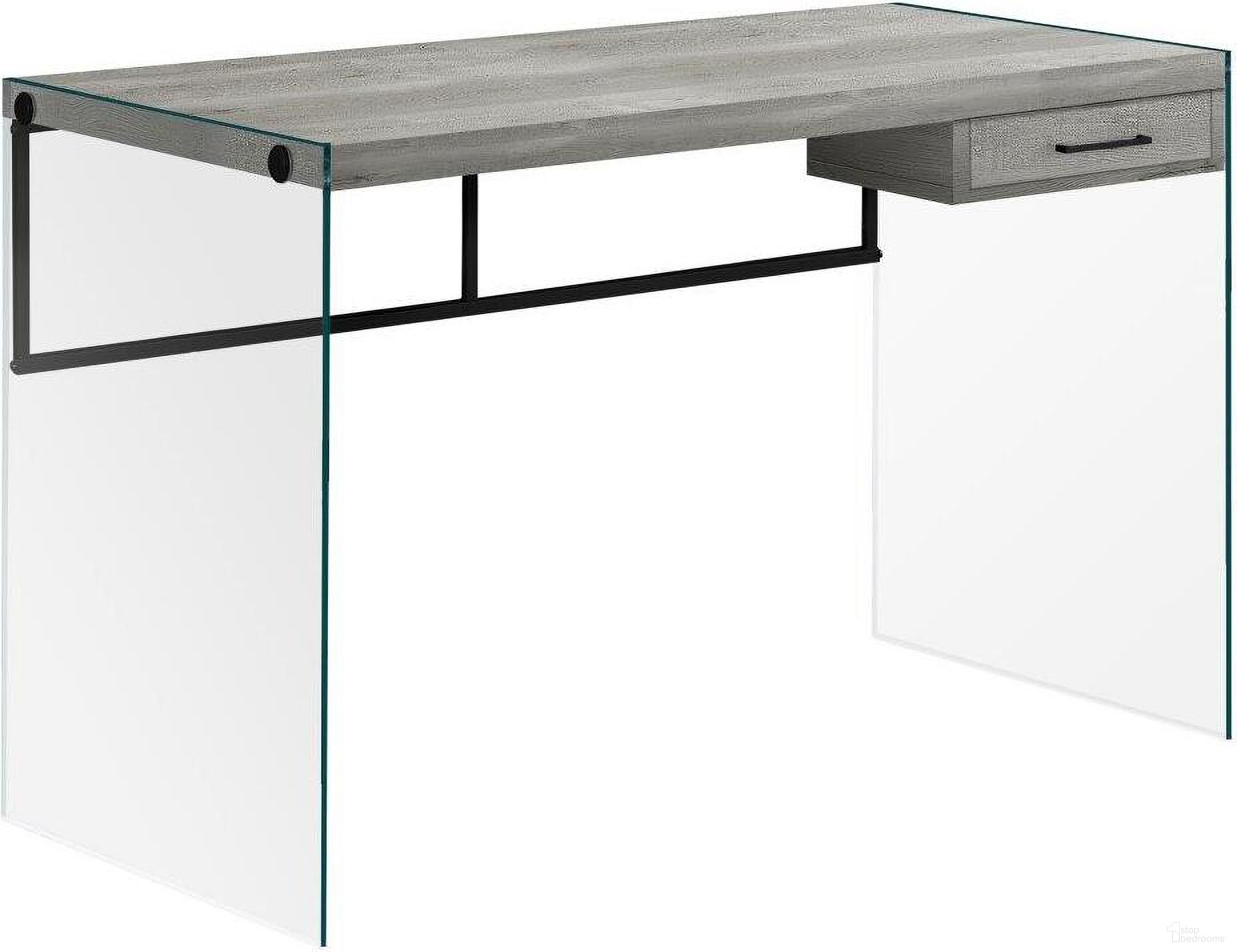 The appearance of 48 Inch Computer Desk In Grey Reclaimed Wood And Glass Panels designed by Monarch Specialties in the modern / contemporary interior design. This grey piece of furniture was selected by 1StopBedrooms from to add a touch of cosiness and style into your home. Sku: I 7445. Material: Metal.