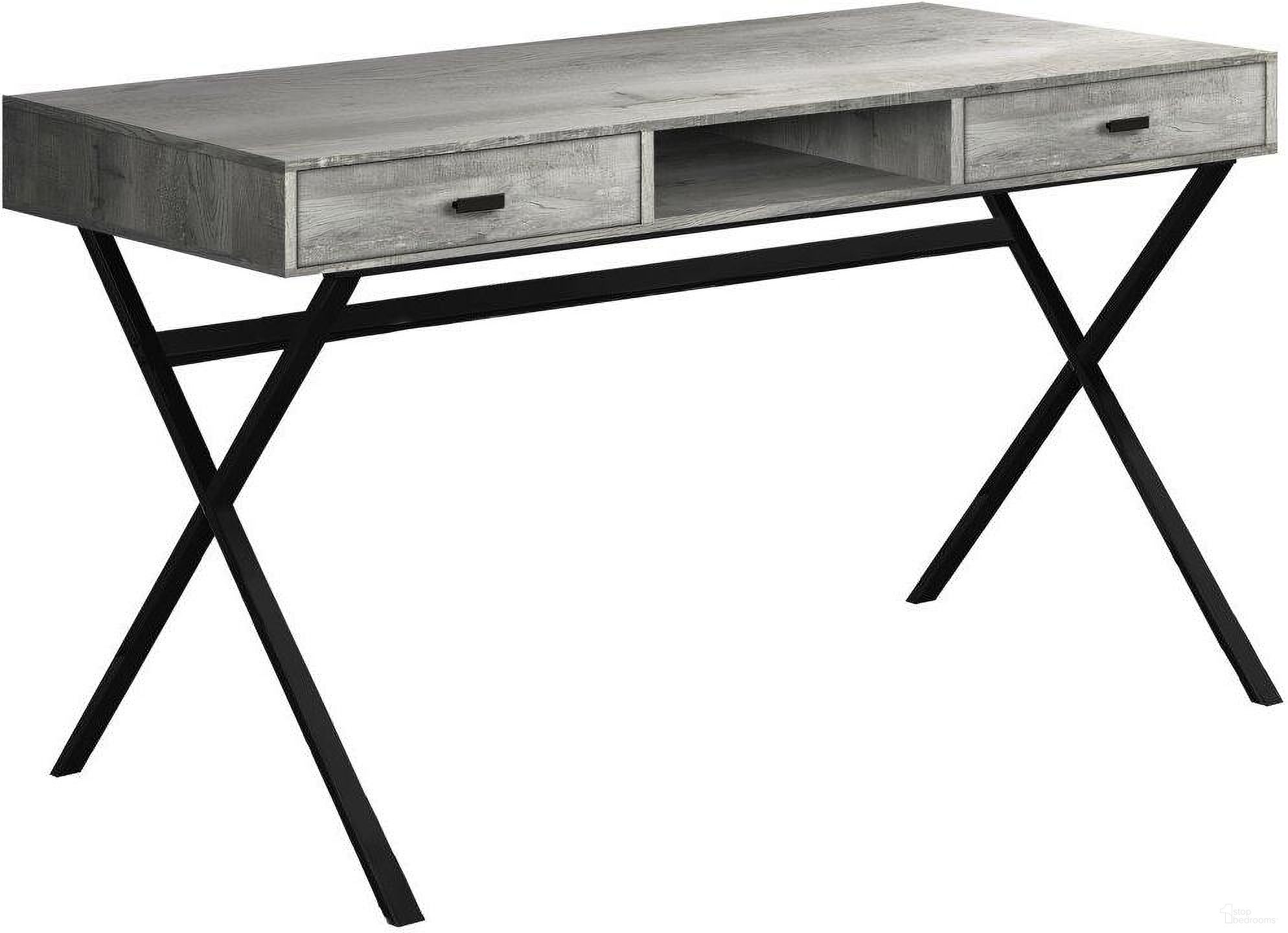 48 Inch Computer Desk In Grey Reclaimed Wood I 7448