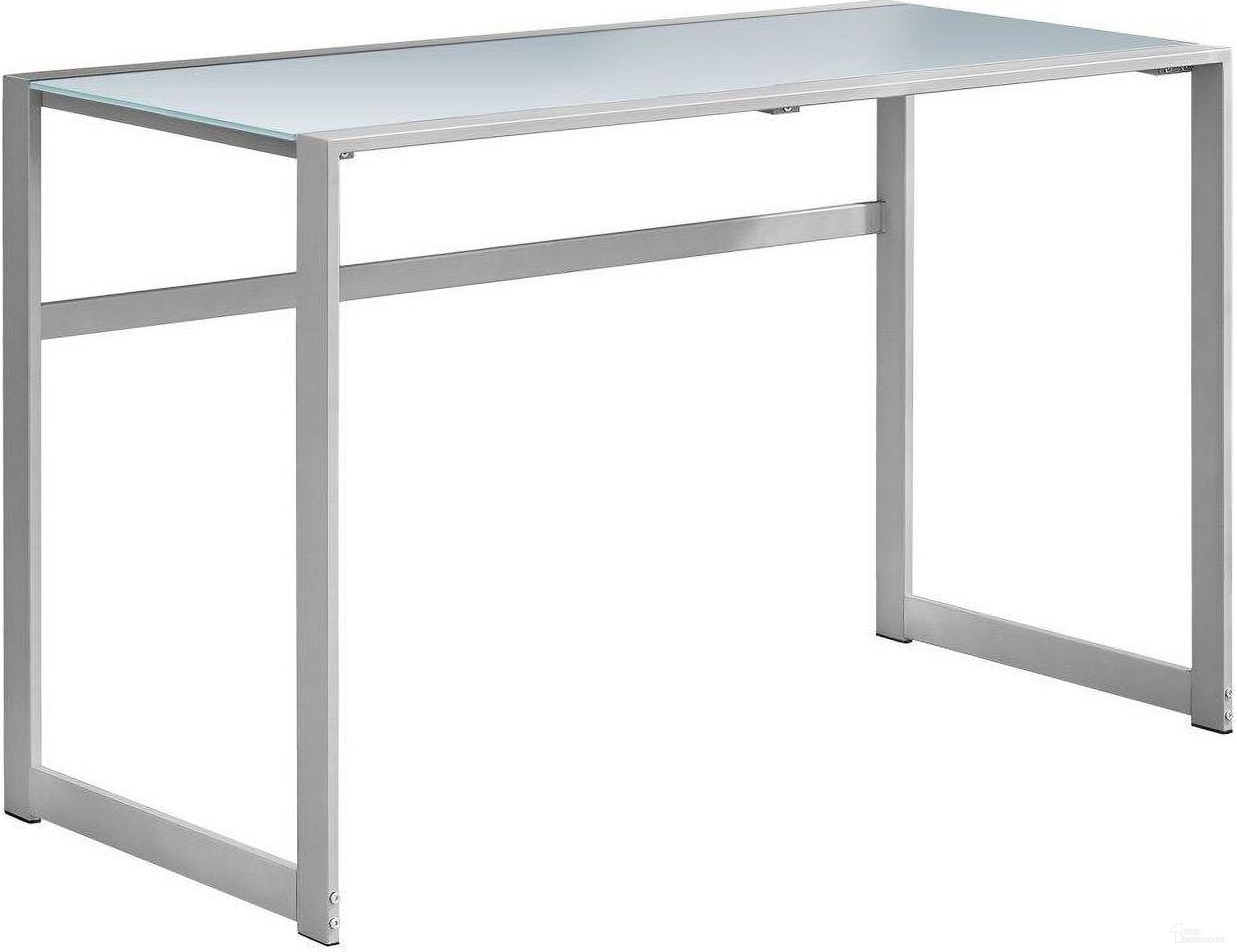The appearance of 48 Inch Computer Desk In Silver Metal And White Tempered Glass designed by Monarch Specialties in the modern / contemporary interior design. This silver piece of furniture was selected by 1StopBedrooms from to add a touch of cosiness and style into your home. Sku: I 7380. Material: Metal.