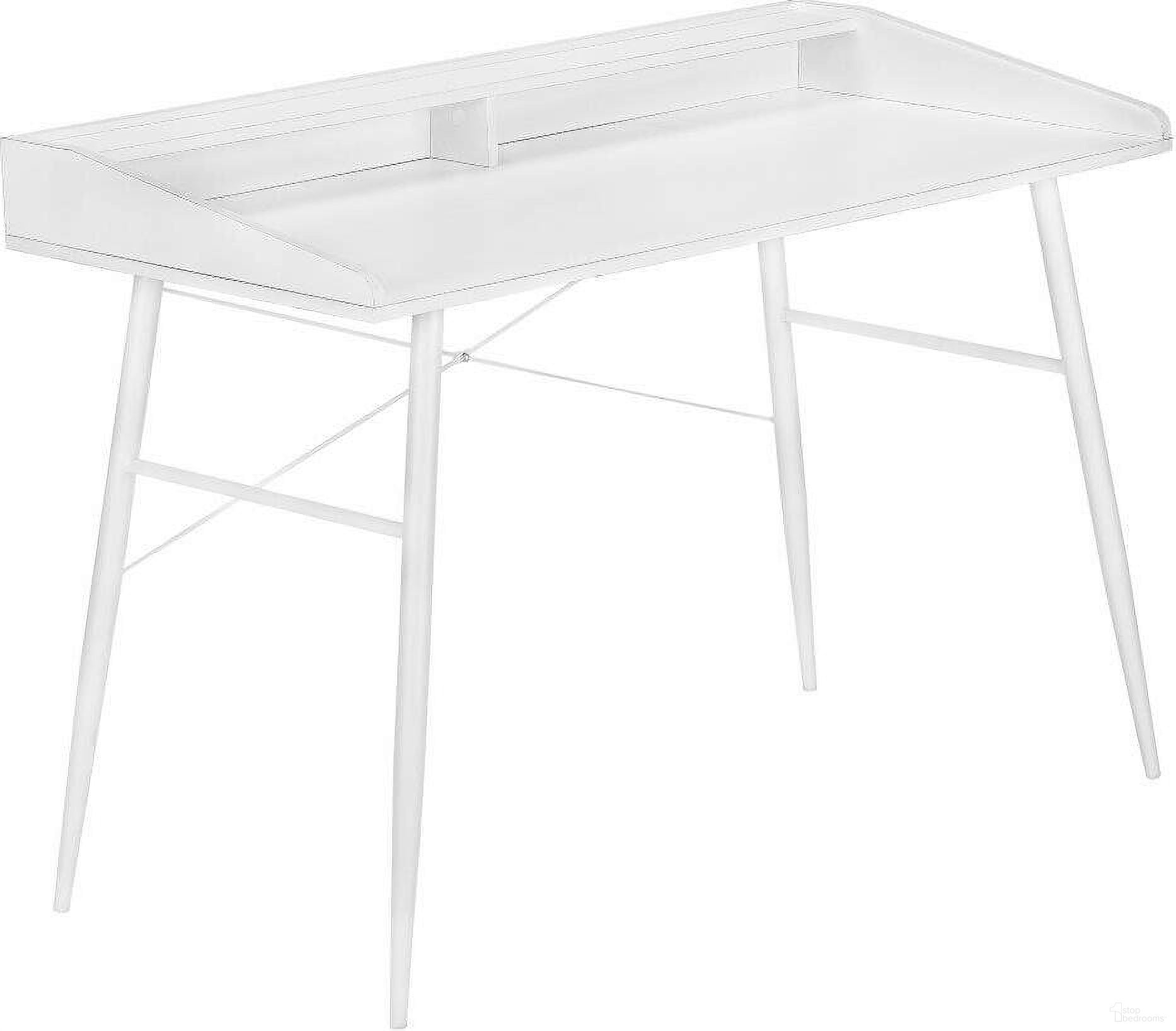 The appearance of 48 Inch Computer Desk In White I 7535 designed by Monarch Specialties in the modern / contemporary interior design. This white piece of furniture  was selected by 1StopBedrooms from  to add a touch of cosiness and style into your home. Sku: I 7535. Material: Metal.