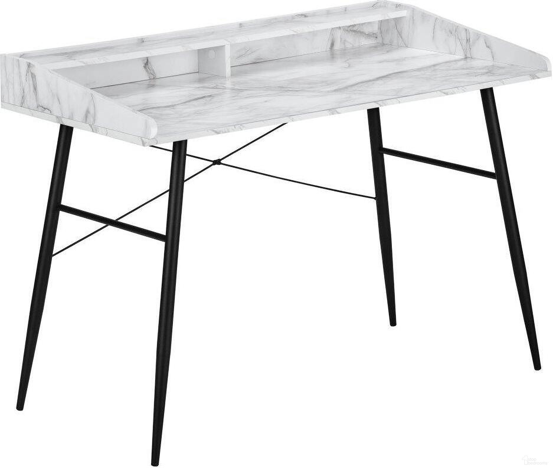 The appearance of 48 Inch Computer Desk In White Marble Look I 7539 designed by Monarch Specialties in the modern / contemporary interior design. This white marble piece of furniture was selected by 1StopBedrooms from to add a touch of cosiness and style into your home. Sku: I 7539. Material: Metal.