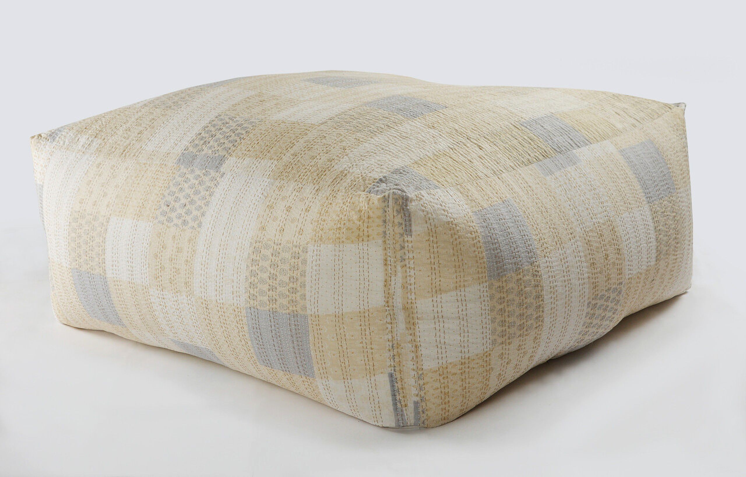 The appearance of 48 Inch Cotton Patchwork Pouf Ottoman In Cream designed by Homeroots in the modern / contemporary interior design. This cream piece of furniture was selected by 1StopBedrooms from to add a touch of cosiness and style into your home. Sku: 517906. Material: Cotton.