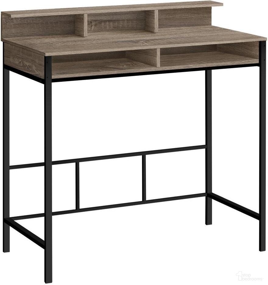 48 Inch Dark Taupe And Black Standing Height Compter Desk
