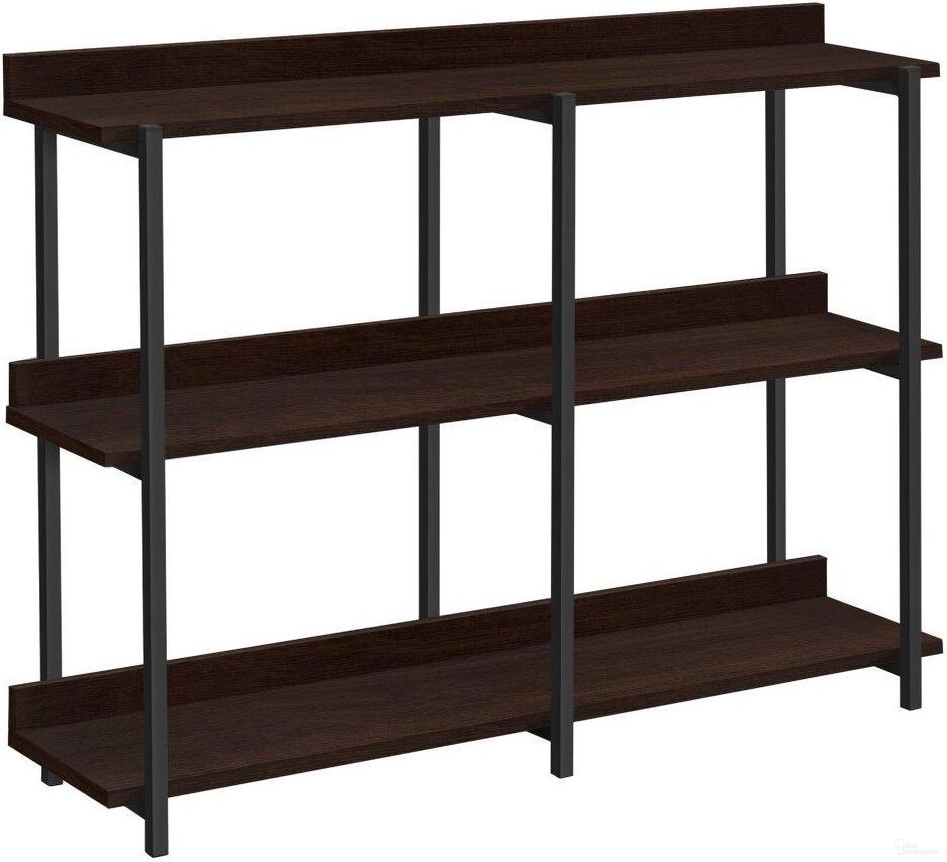 48 Inch Espresso And Black Metal Hall Console