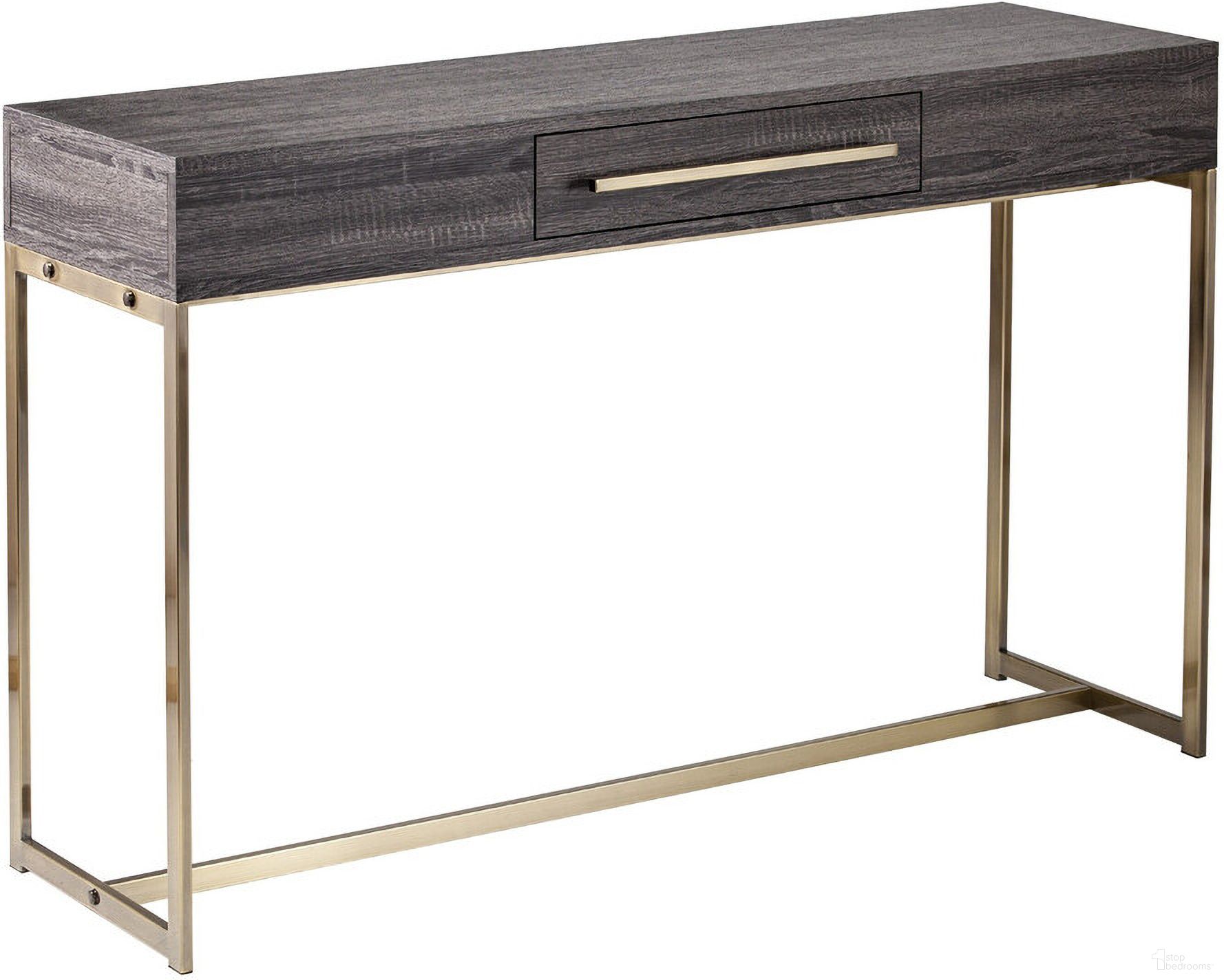The appearance of 48 Inch Frame Console Table and Drawers In Gray and Gold designed by Homeroots in the modern / contemporary interior design. This gray and gold piece of furniture was selected by 1StopBedrooms from to add a touch of cosiness and style into your home. Sku: 402406. Material: Metal.