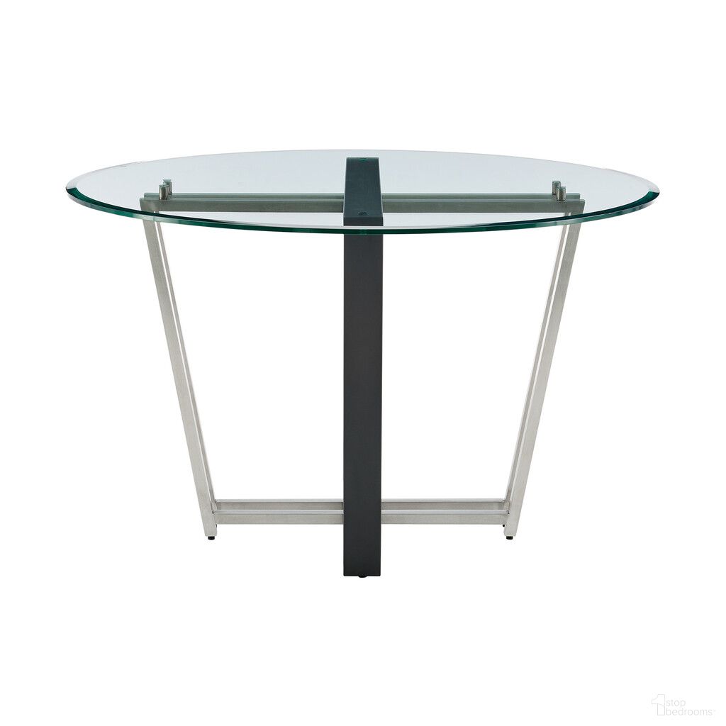 The appearance of 48 Inch Glass and Iron Sled Base Round Top Dining Table In Clear and Black designed by Homeroots in the modern / contemporary interior design. This clear/black piece of furniture  was selected by 1StopBedrooms from  to add a touch of cosiness and style into your home. Sku: 569433. Table Base Style: Pedestal. Table Top Shape: Round. Material: Glass. Size: 48".