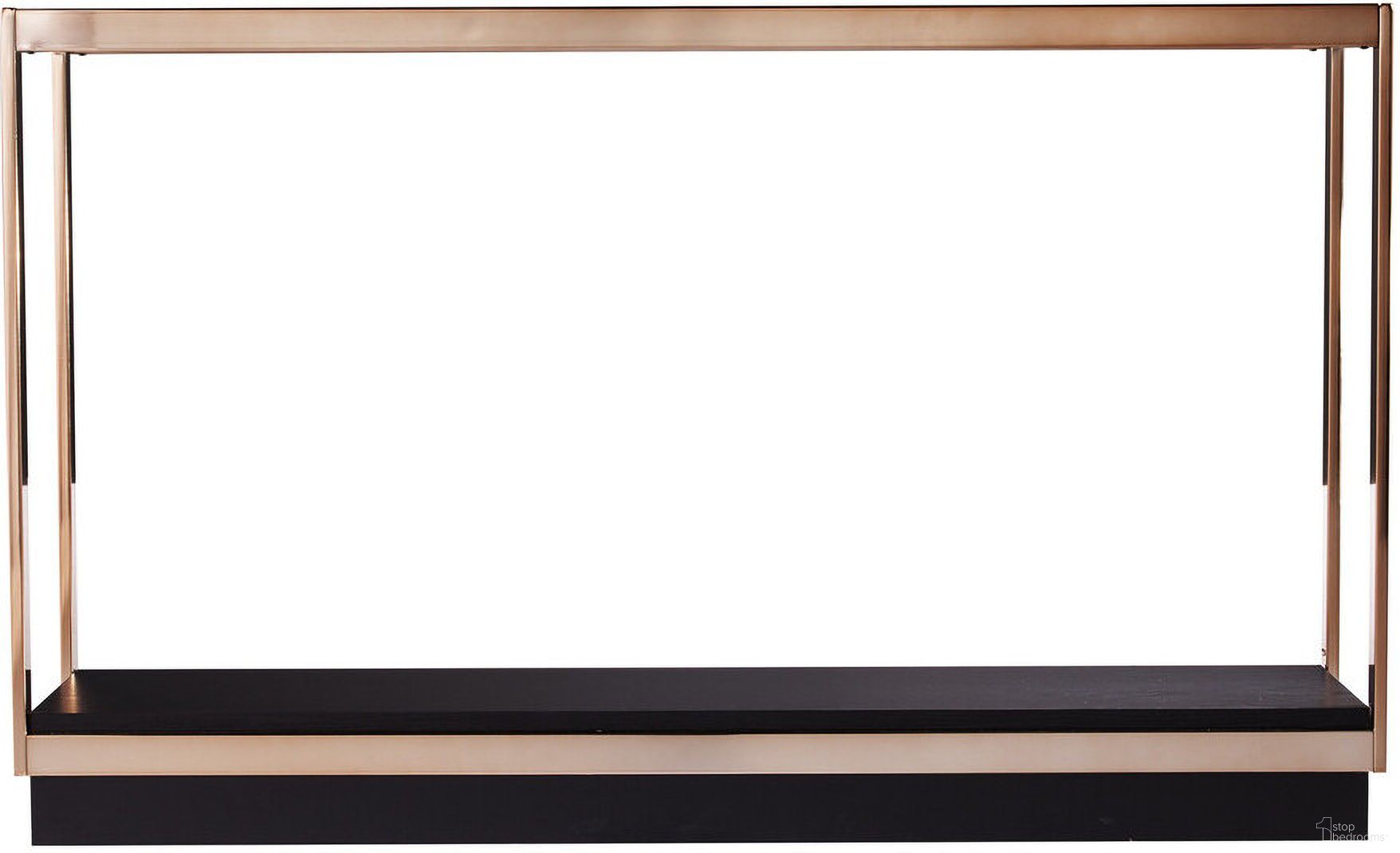 The appearance of 48 Inch Glass Floor Shelf Console Table with Shelf In Clear Black and Champagne designed by Homeroots in the modern / contemporary interior design. This clear black and champagne piece of furniture was selected by 1StopBedrooms from to add a touch of cosiness and style into your home. Sku: 402381. Material: Glass.