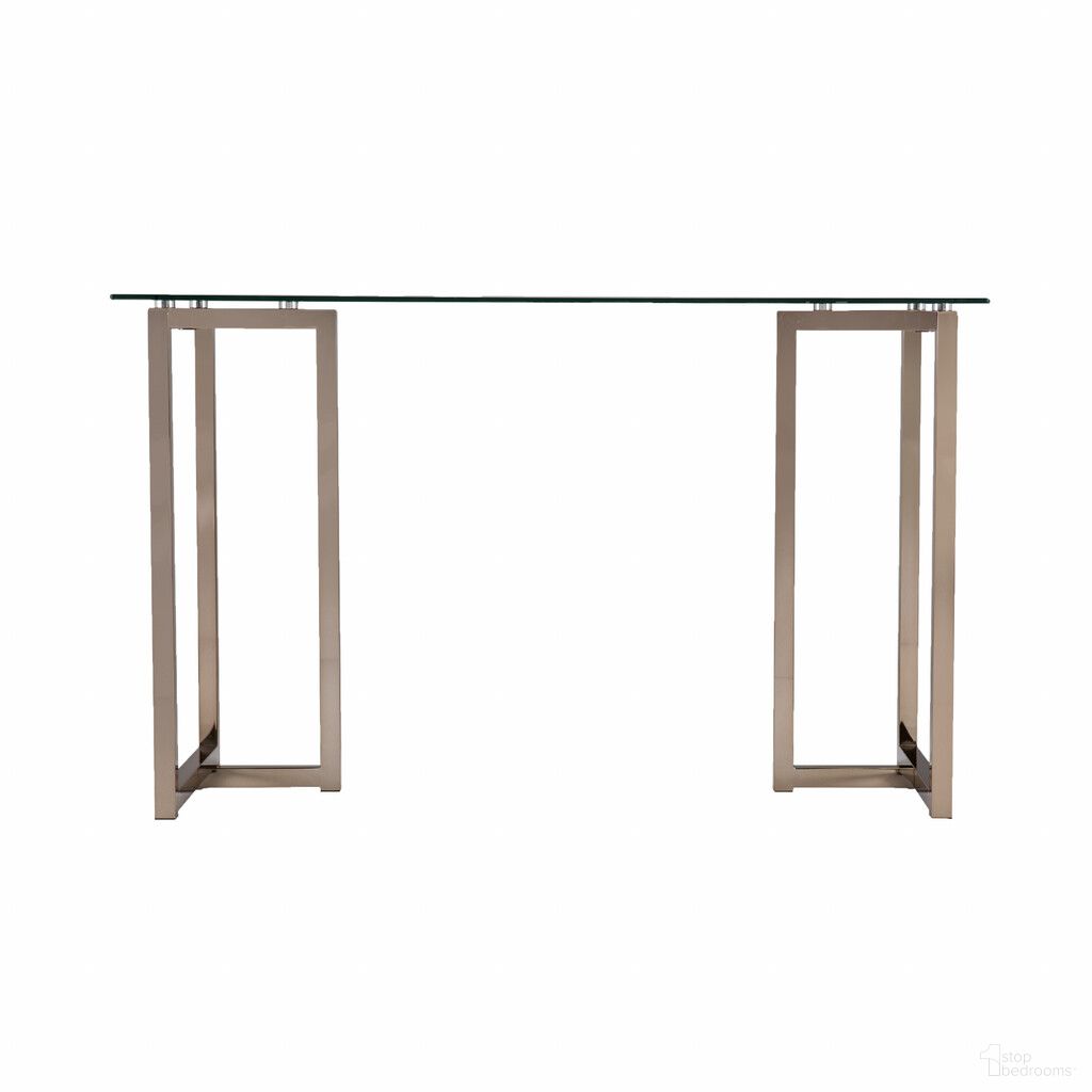 The appearance of 48 Inch Glass Writing Desk In Clear and Champagne designed by Homeroots in the modern / contemporary interior design. This clear and champagne piece of furniture was selected by 1StopBedrooms from to add a touch of cosiness and style into your home. Sku: 402037. Material: Glass.